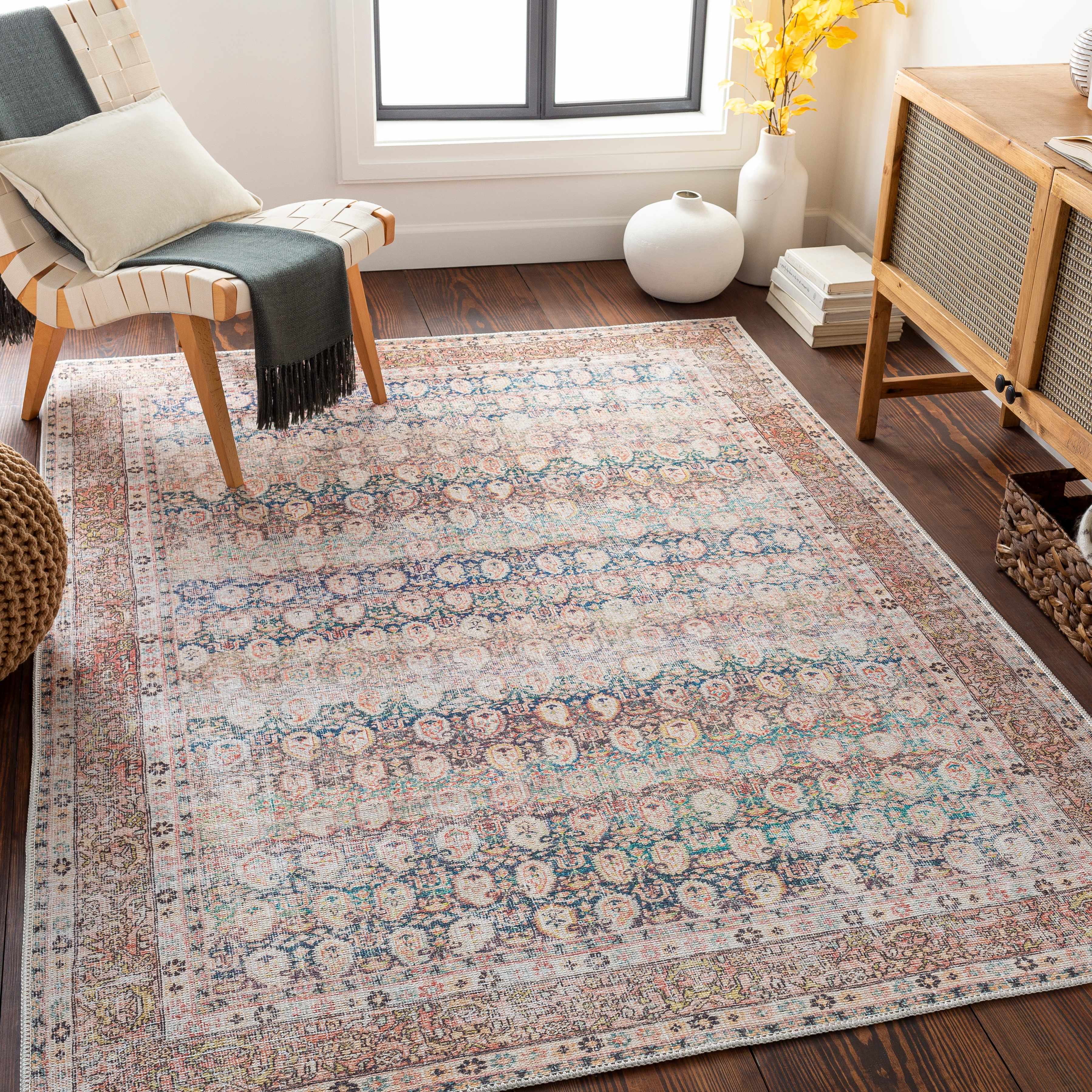 Maligaya Distressed Washable Rug - Clearance - Image 3