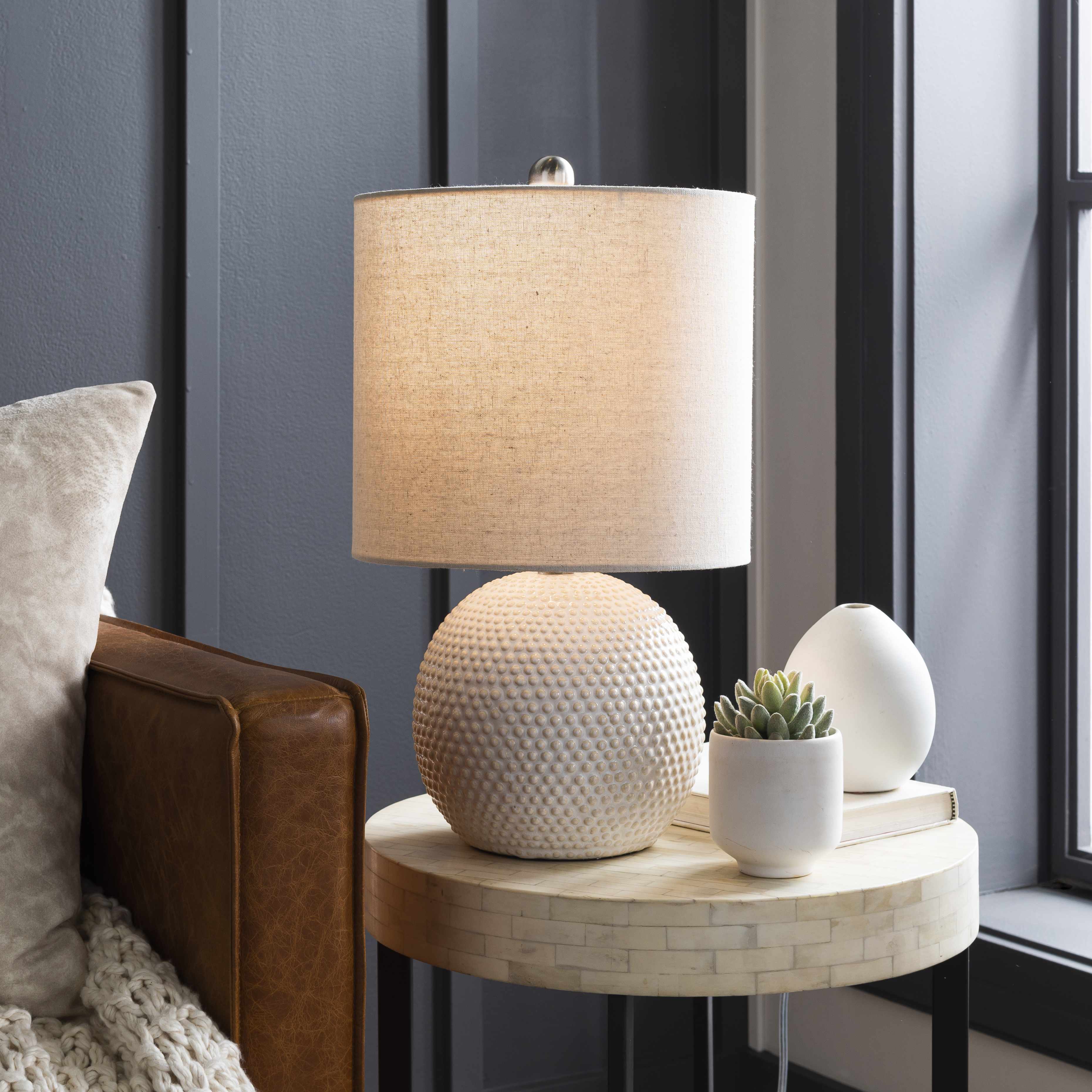 Manaloal Beige Textured Table Lamp - Image 2