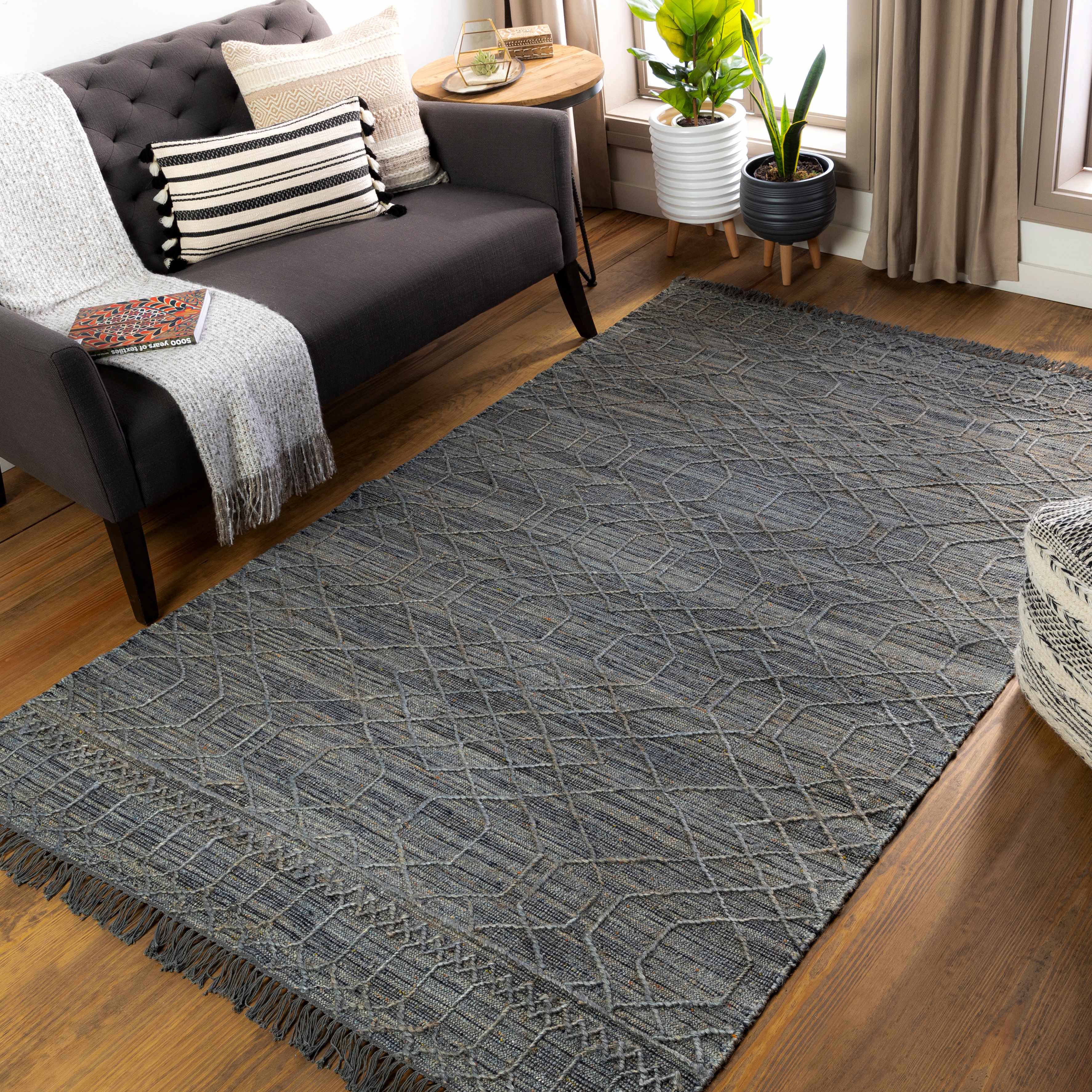 Manby Black Jute&Wool Area Carpet Area Rug - Clearance - Image 2