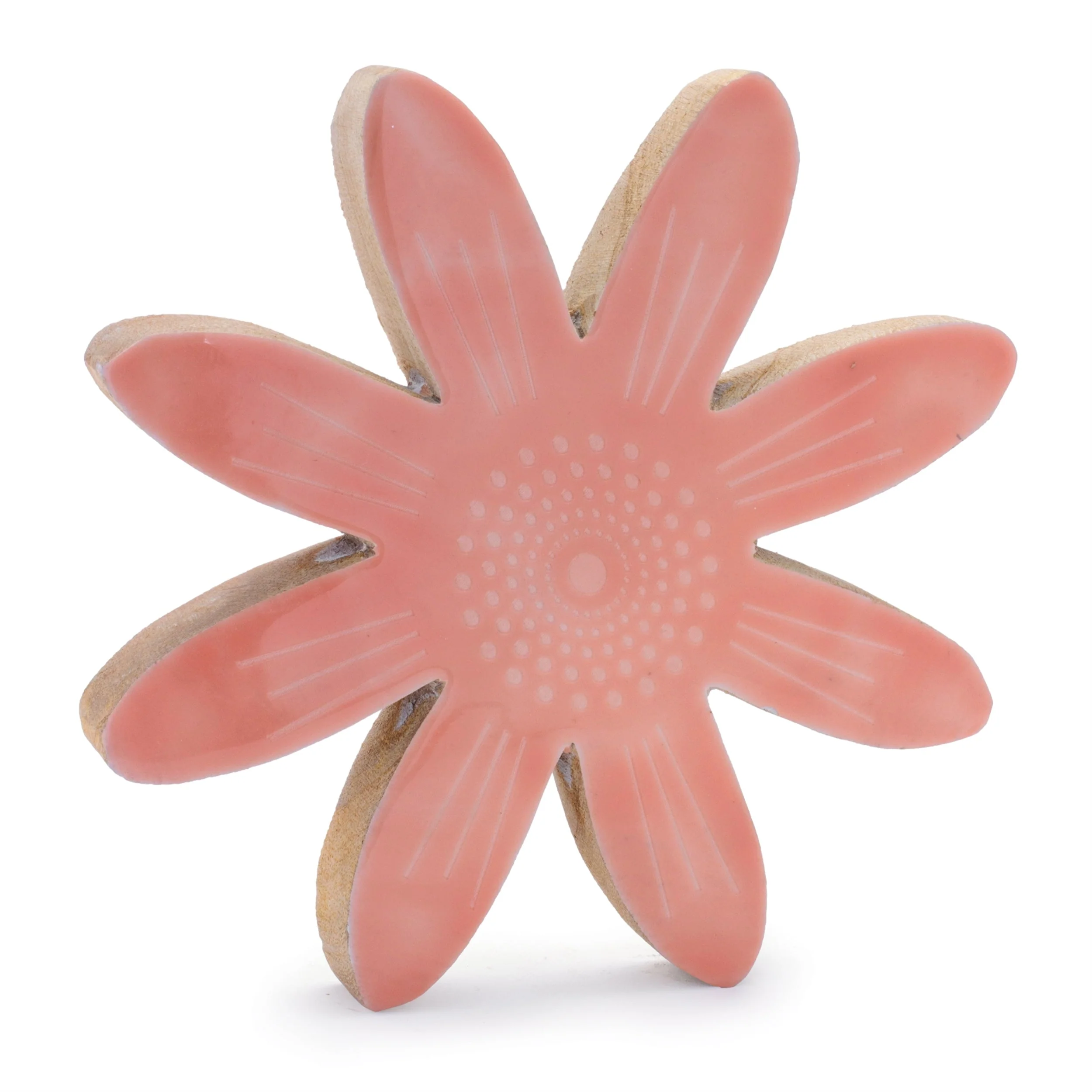 Mango wood flower decor (set of 2) - Image 3