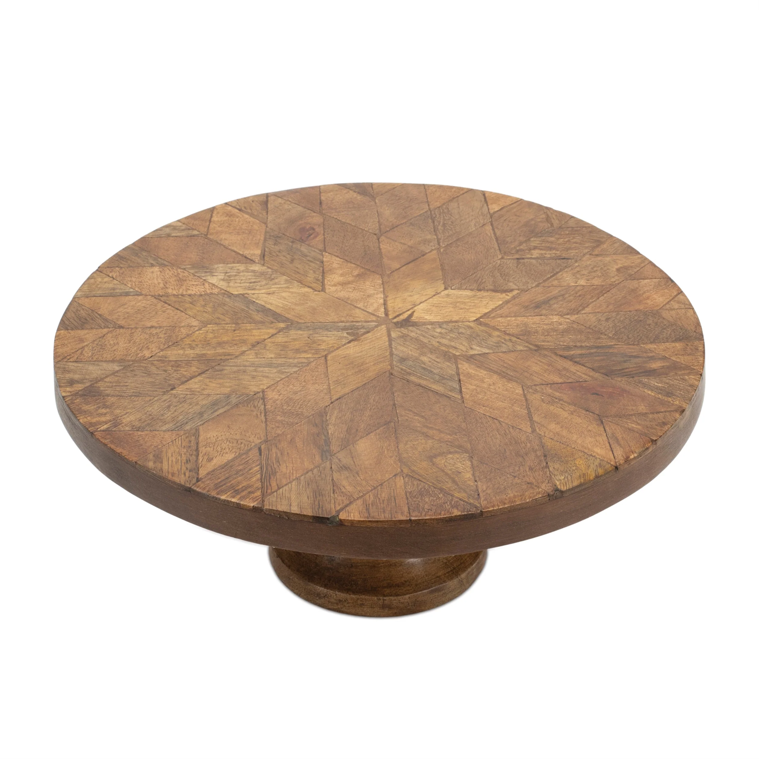 Mango Wood Pedestal Tray 10.5"D - Image 2