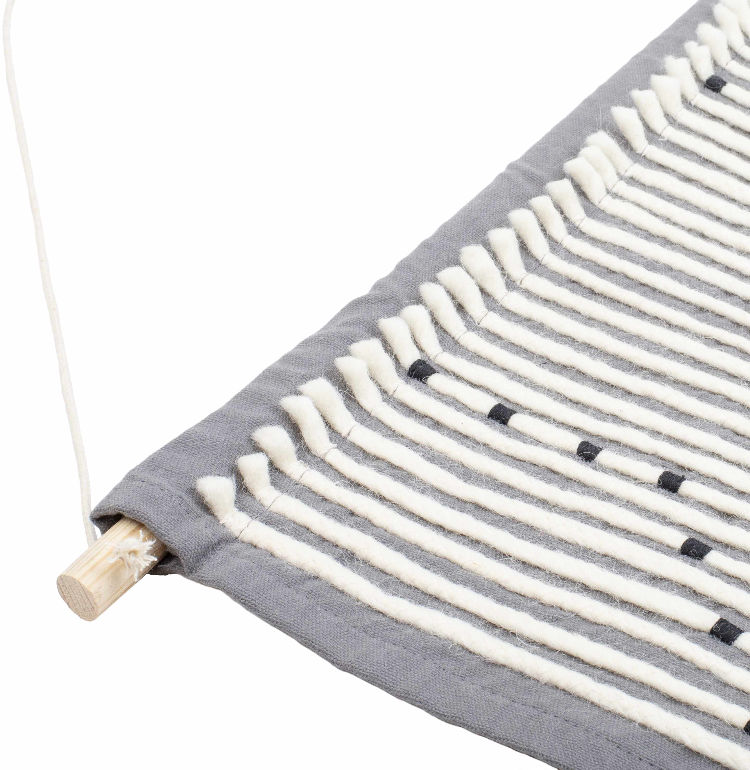 Mansura Gray and White Patterned Wall Hanging - Image 5