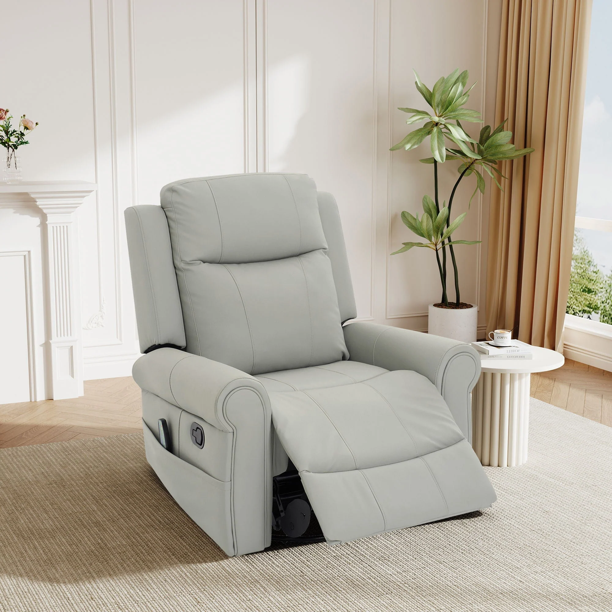Manual Recliner Chair with 270-Degree Swivel, Massage, Heating, and Dual Reclining Positions - Image 4