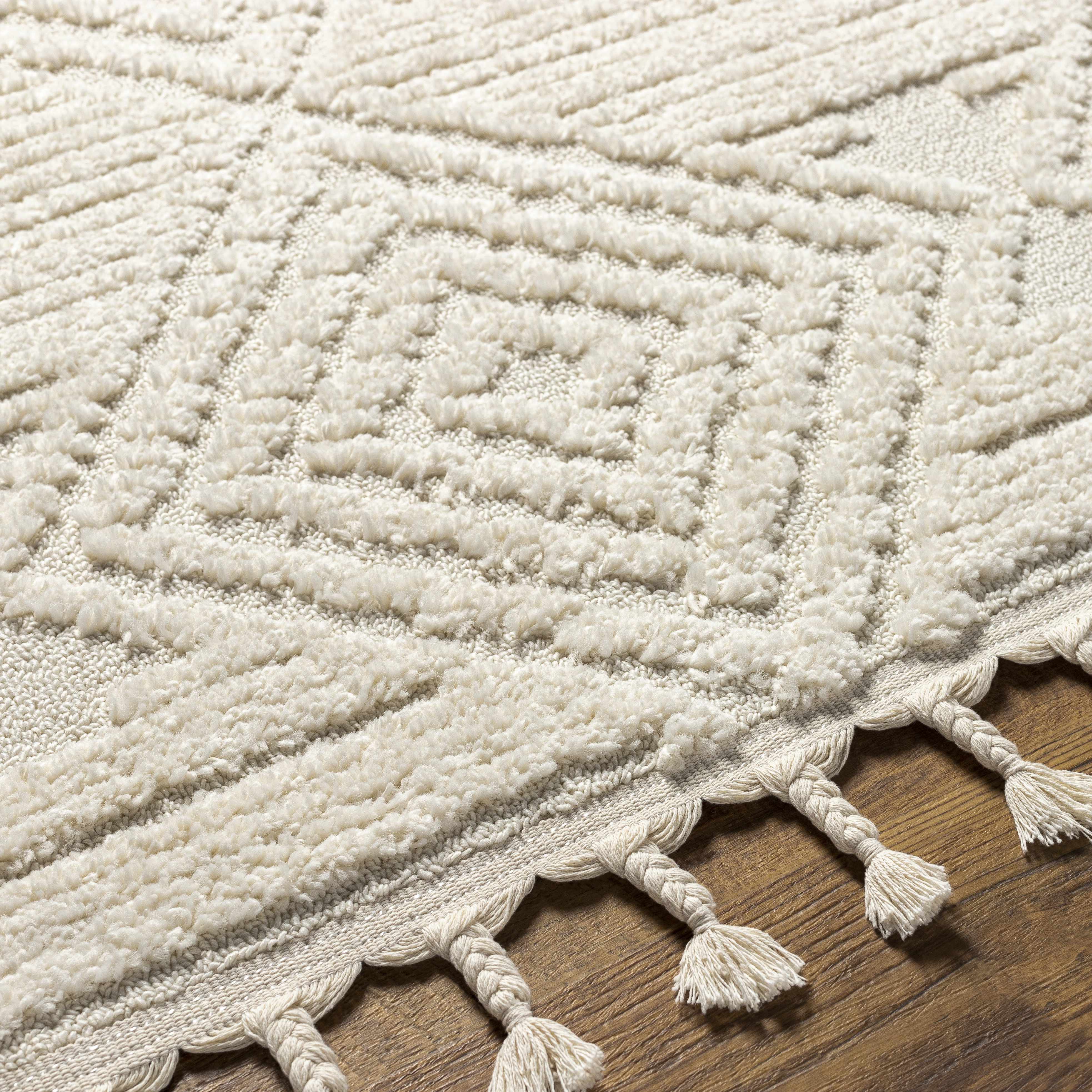 Manyas 3D Bone Area Rug with Tassels - Image 15