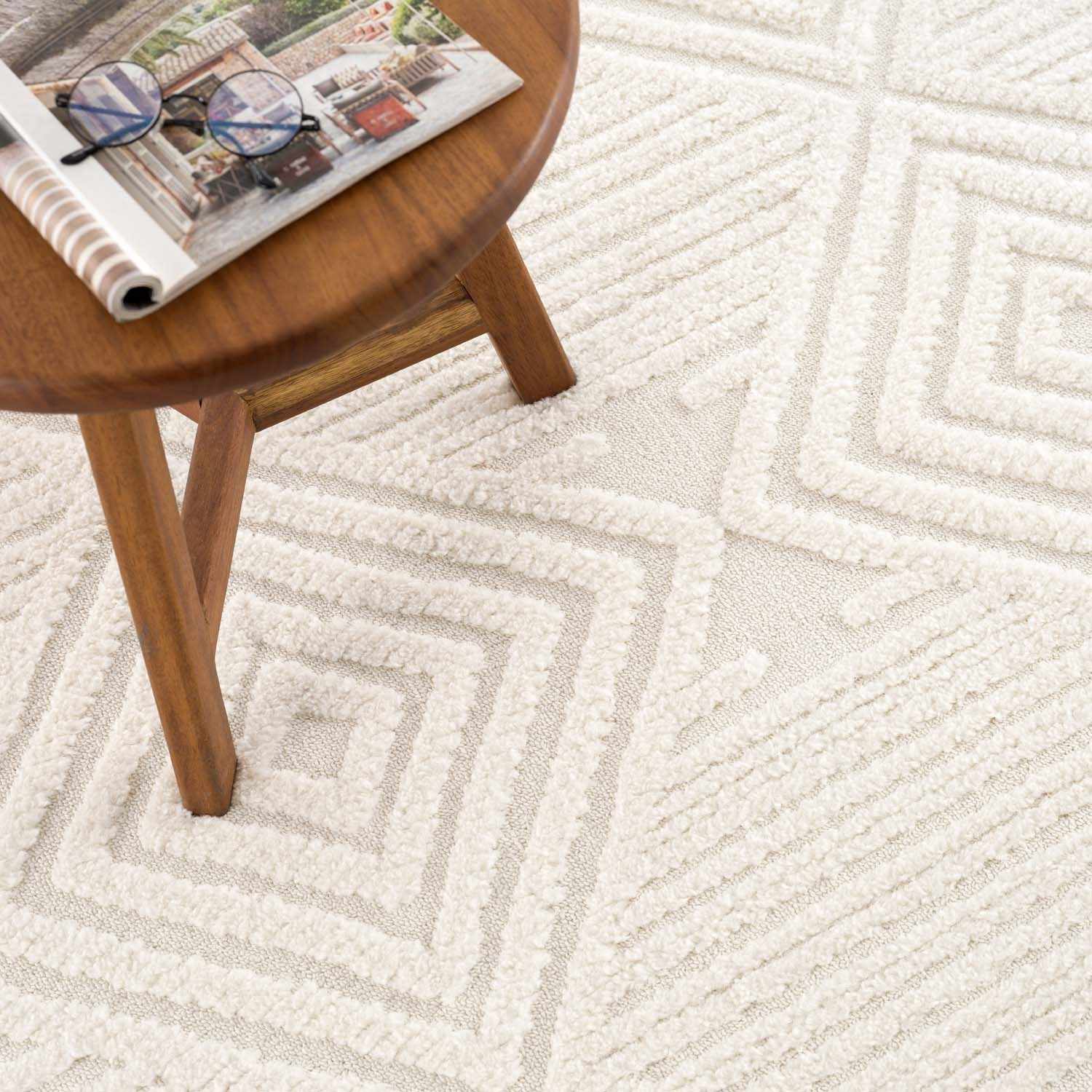 Manyas 3D Bone Area Rug with Tassels - Image 17