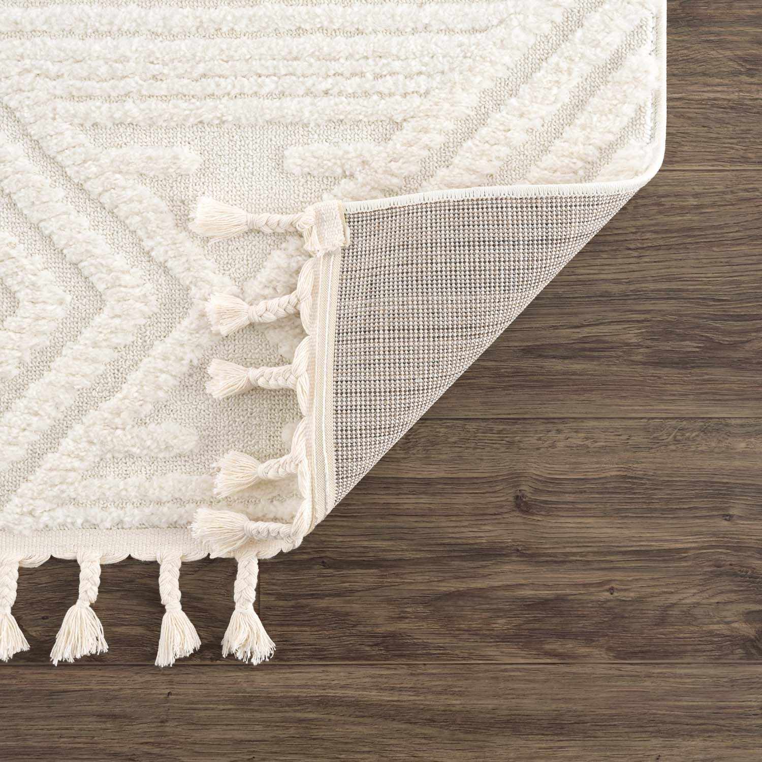 Manyas 3D Bone Area Rug with Tassels - Image 6