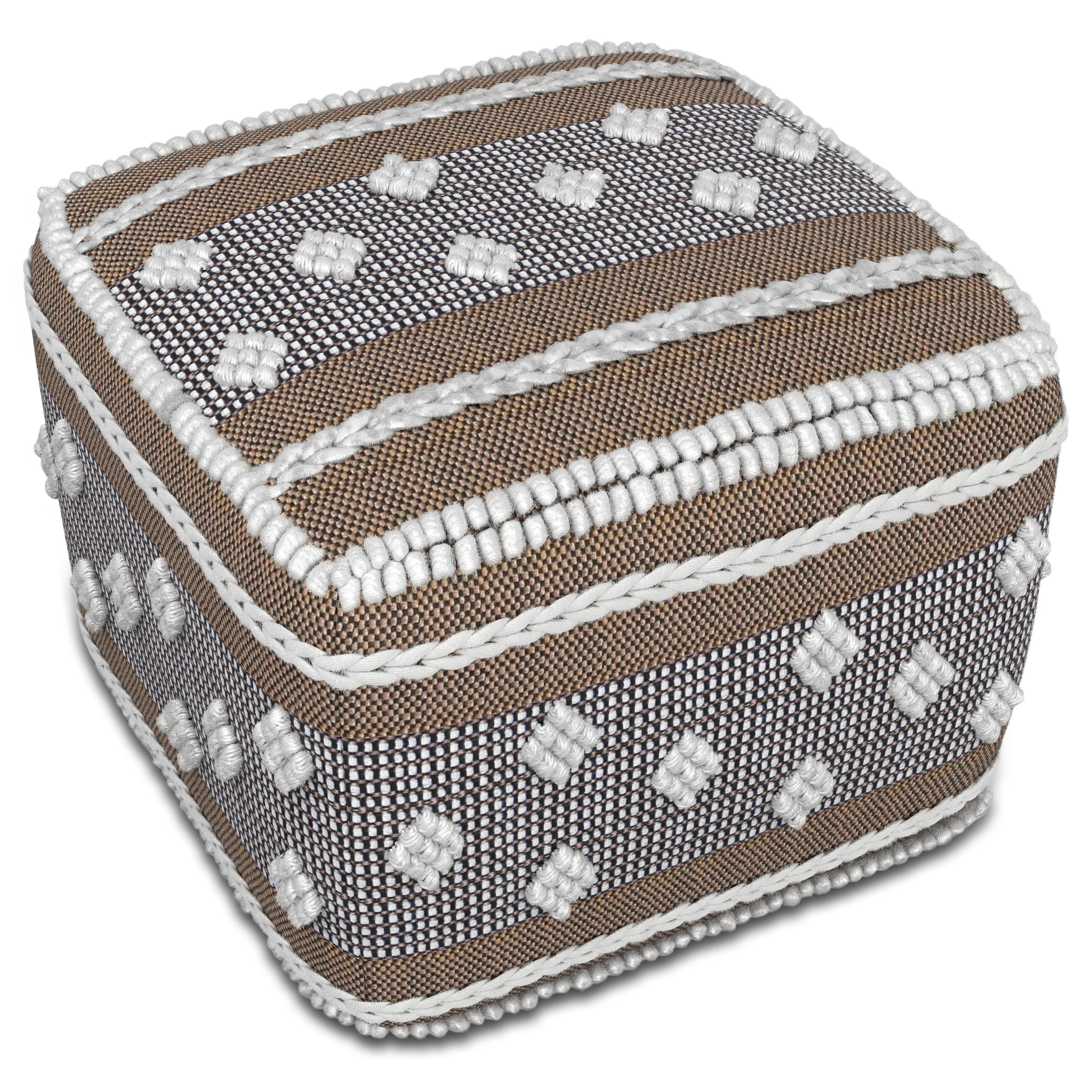 Mapleton Outdoor/Indoor Pouf in Recycled PET Woven Polyester - Image 3