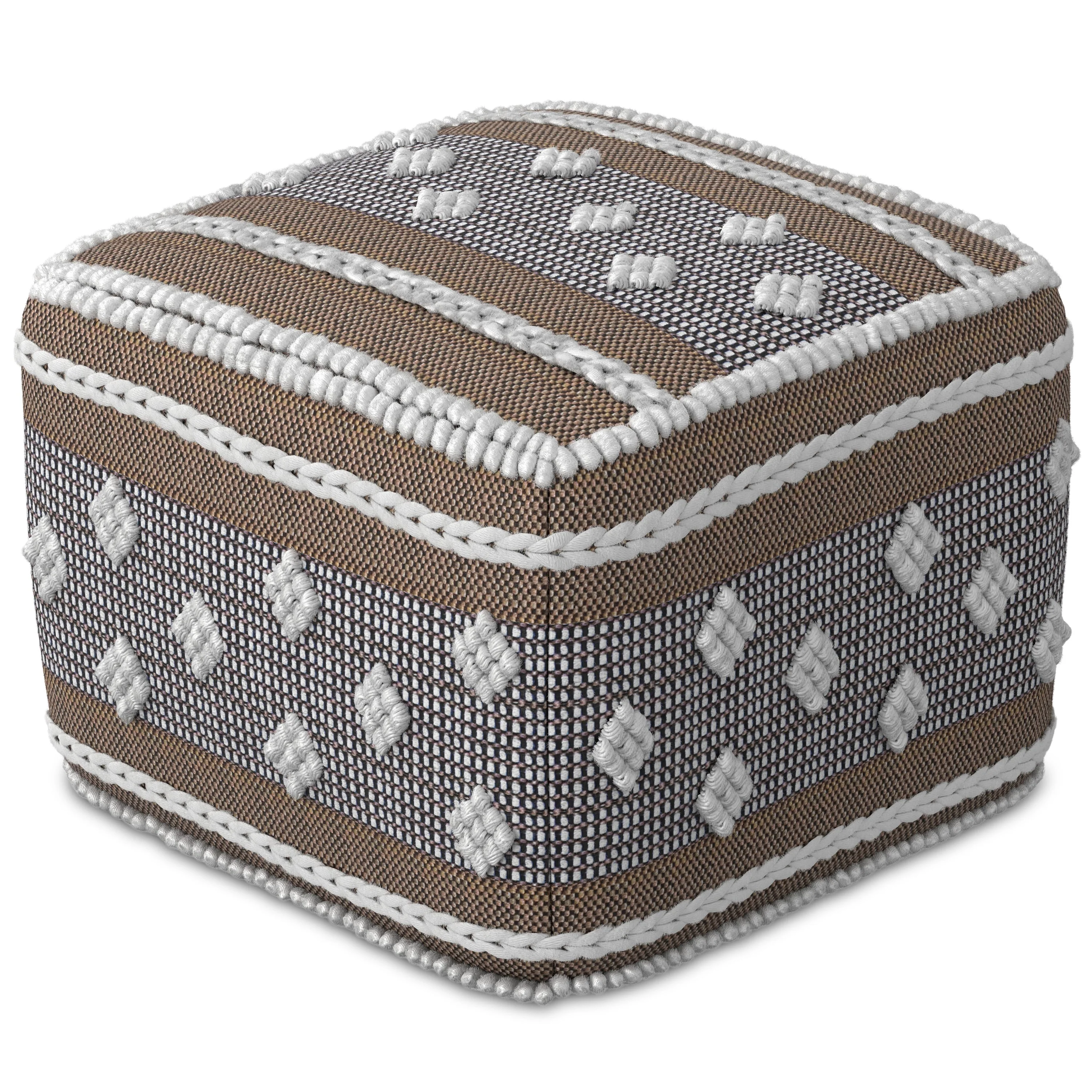 Mapleton Outdoor/Indoor Pouf in Recycled PET Woven Polyester - Image 4