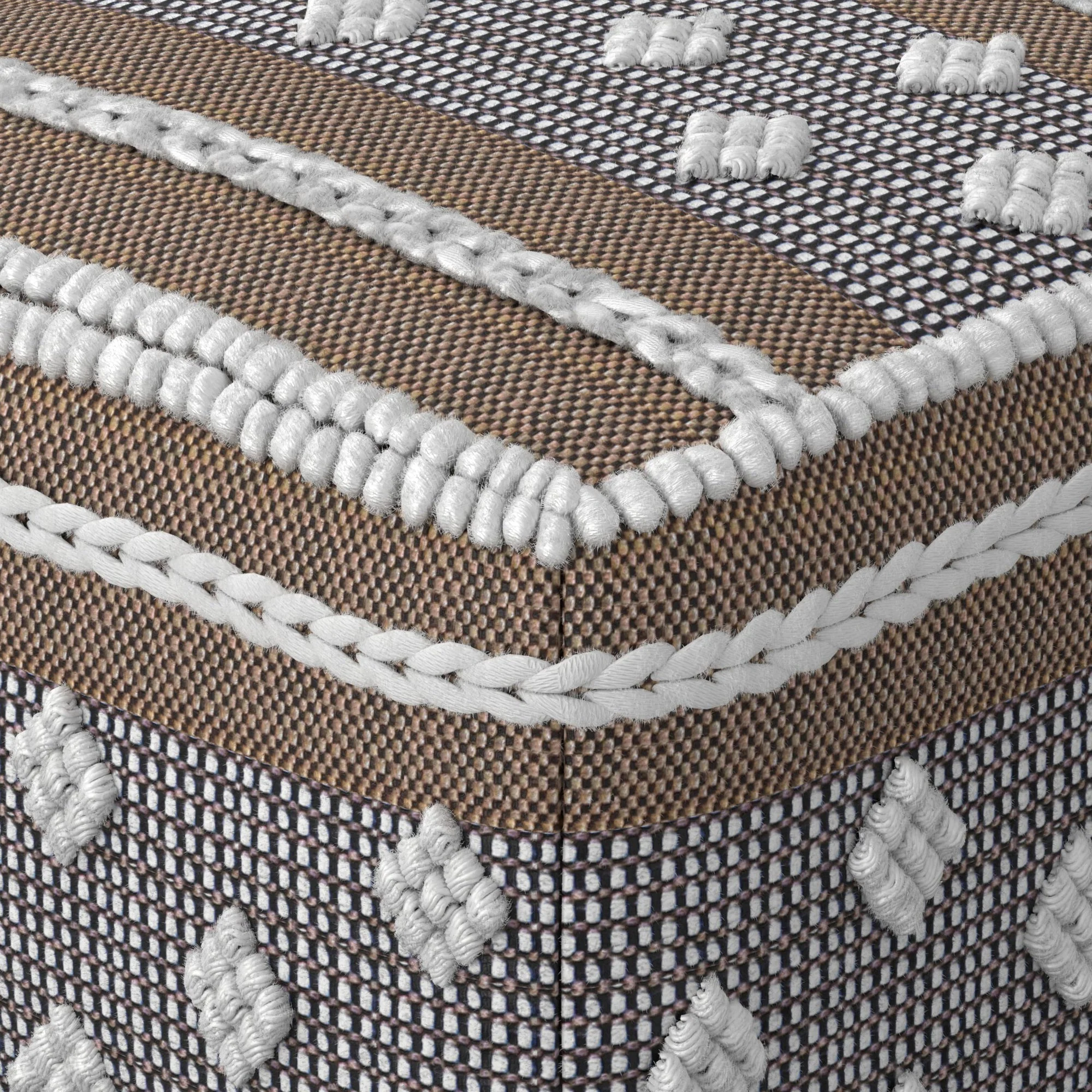 Mapleton Outdoor/Indoor Pouf in Recycled PET Woven Polyester - Image 5