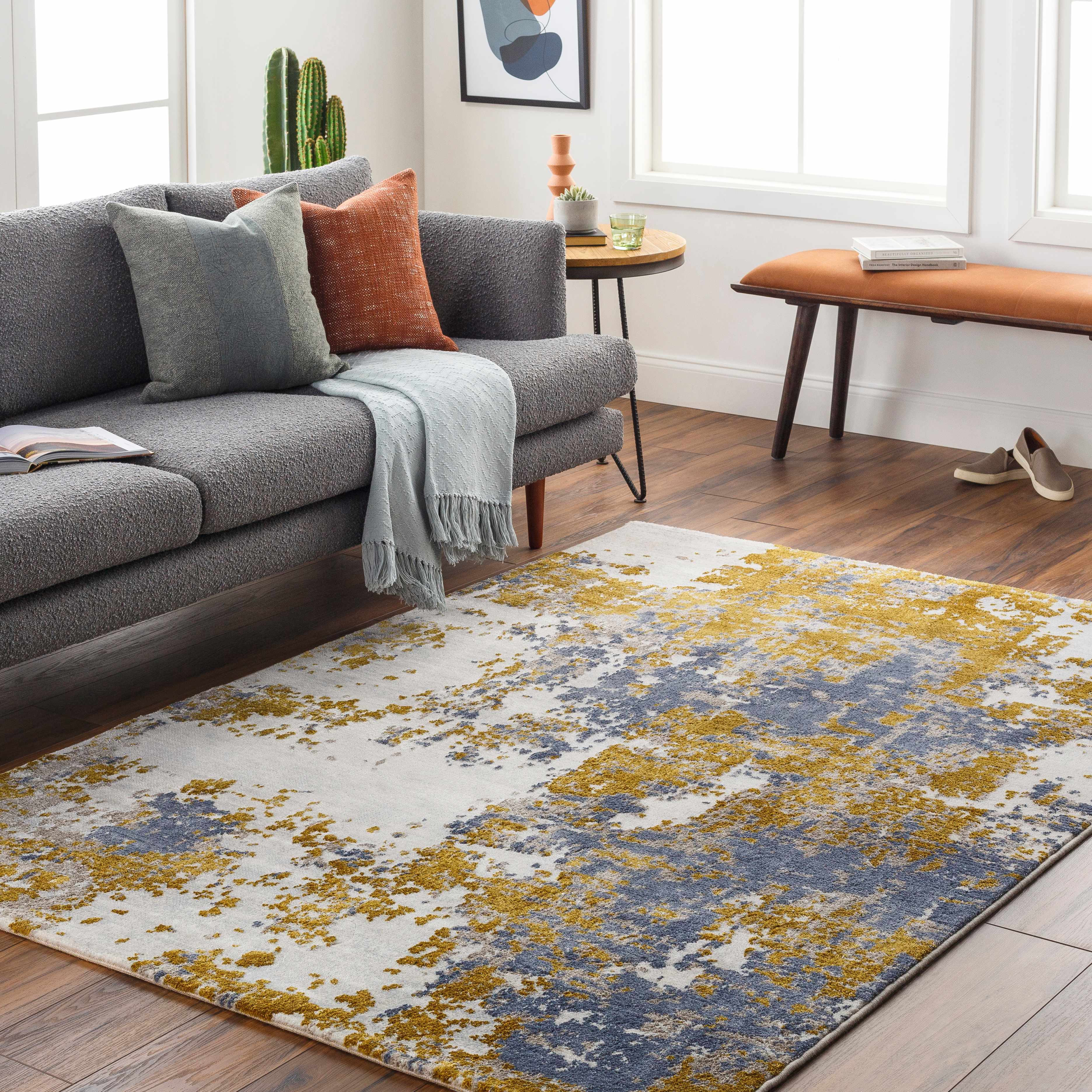 Maralal Mustard & Blue Area Rug - Clearance - Image 2