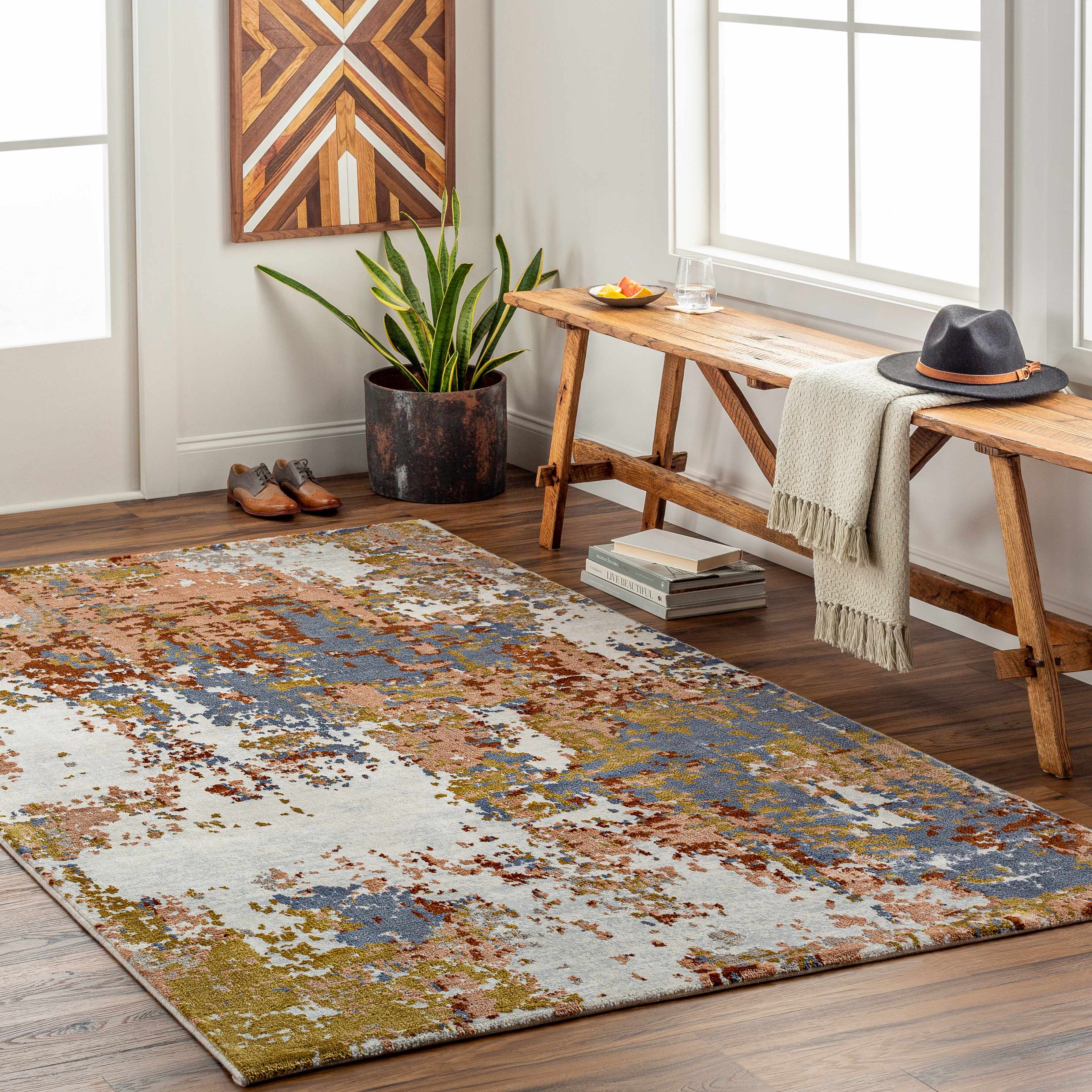 Maralal Pink & Blue Area Rug - Clearance - Image 2