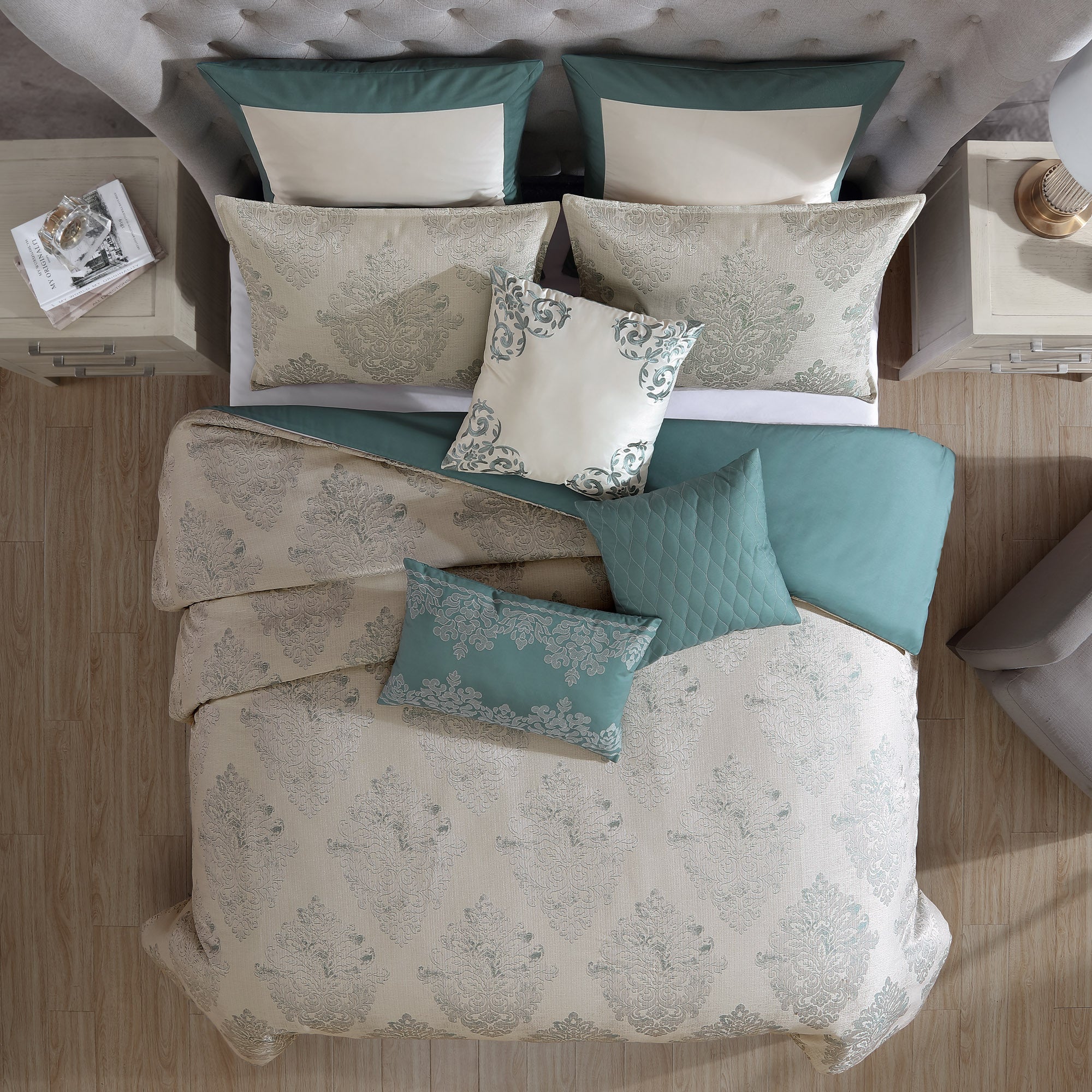 Marana 9 Pc Medallion Jacquard Comforter Set - Image 2