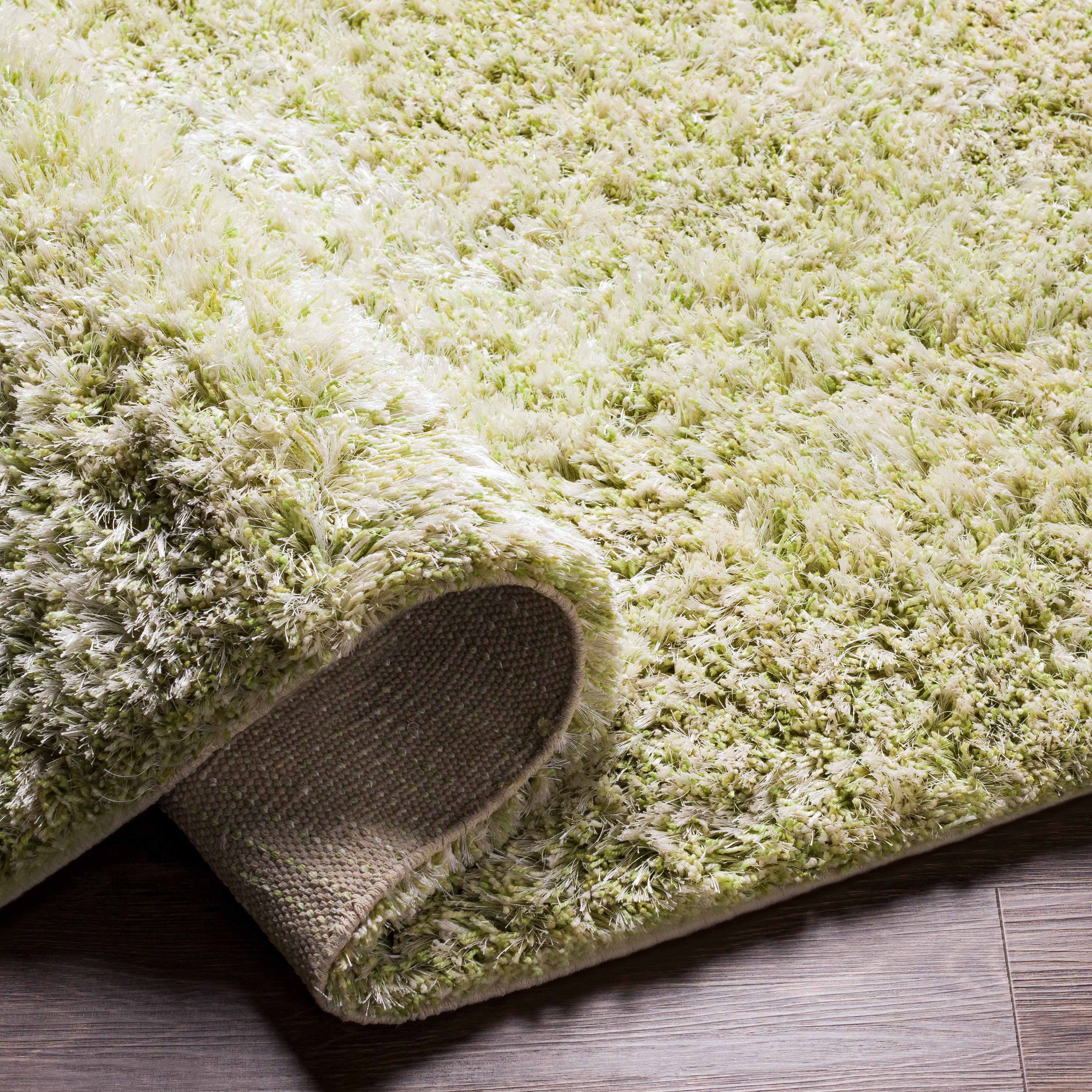 Marao Solid Grass Green Plush Rug - Clearance - Image 5