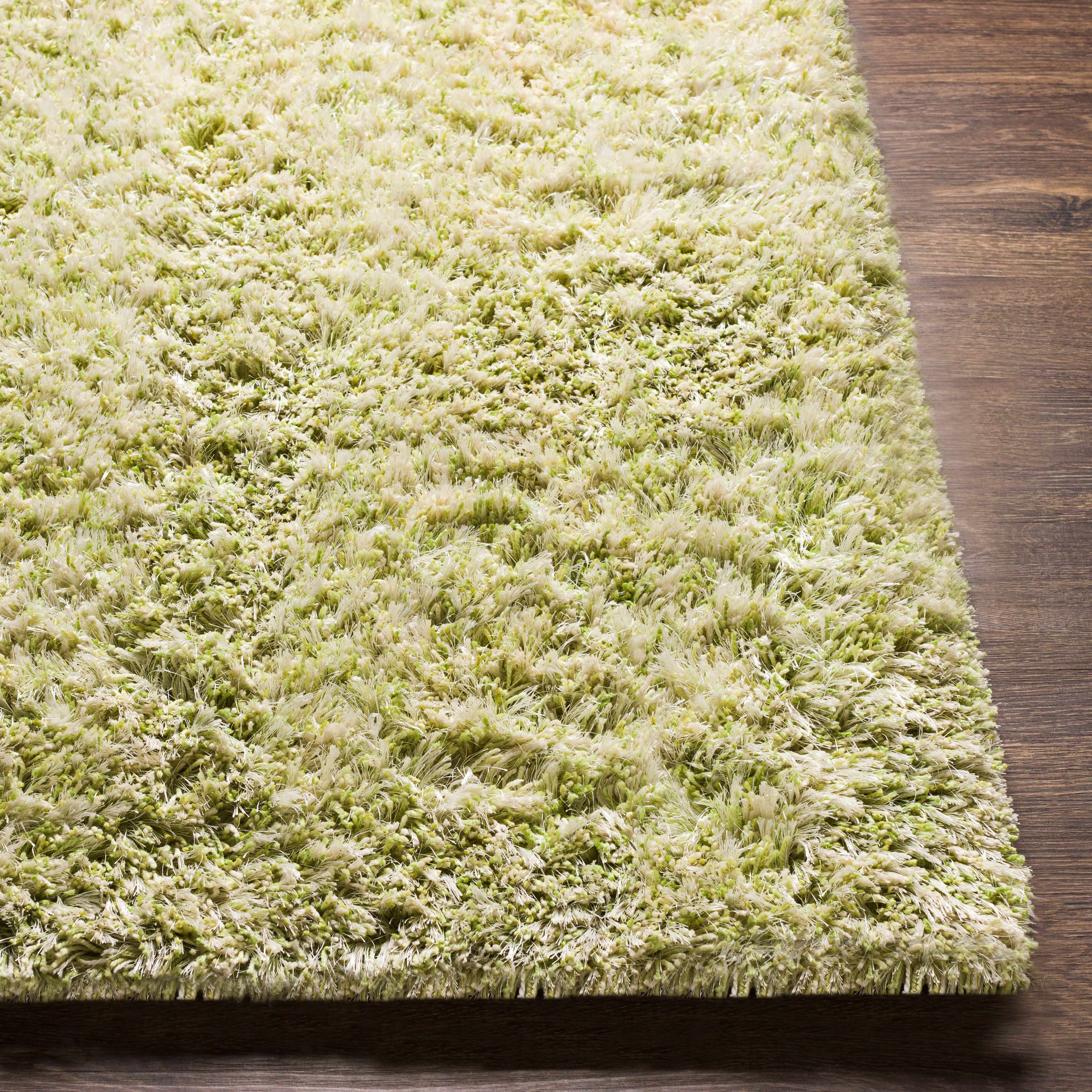 Marao Solid Grass Green Plush Rug - Clearance - Image 7
