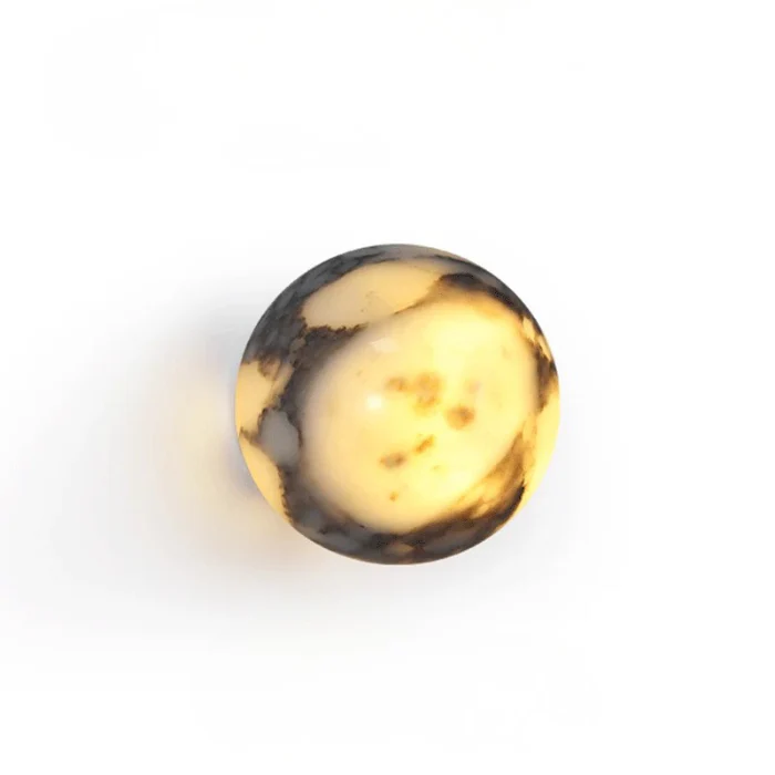 Marble Ball Wall Lamp LED Natural Stone Sconce for Bedroom Living Room Hallway - Image 7