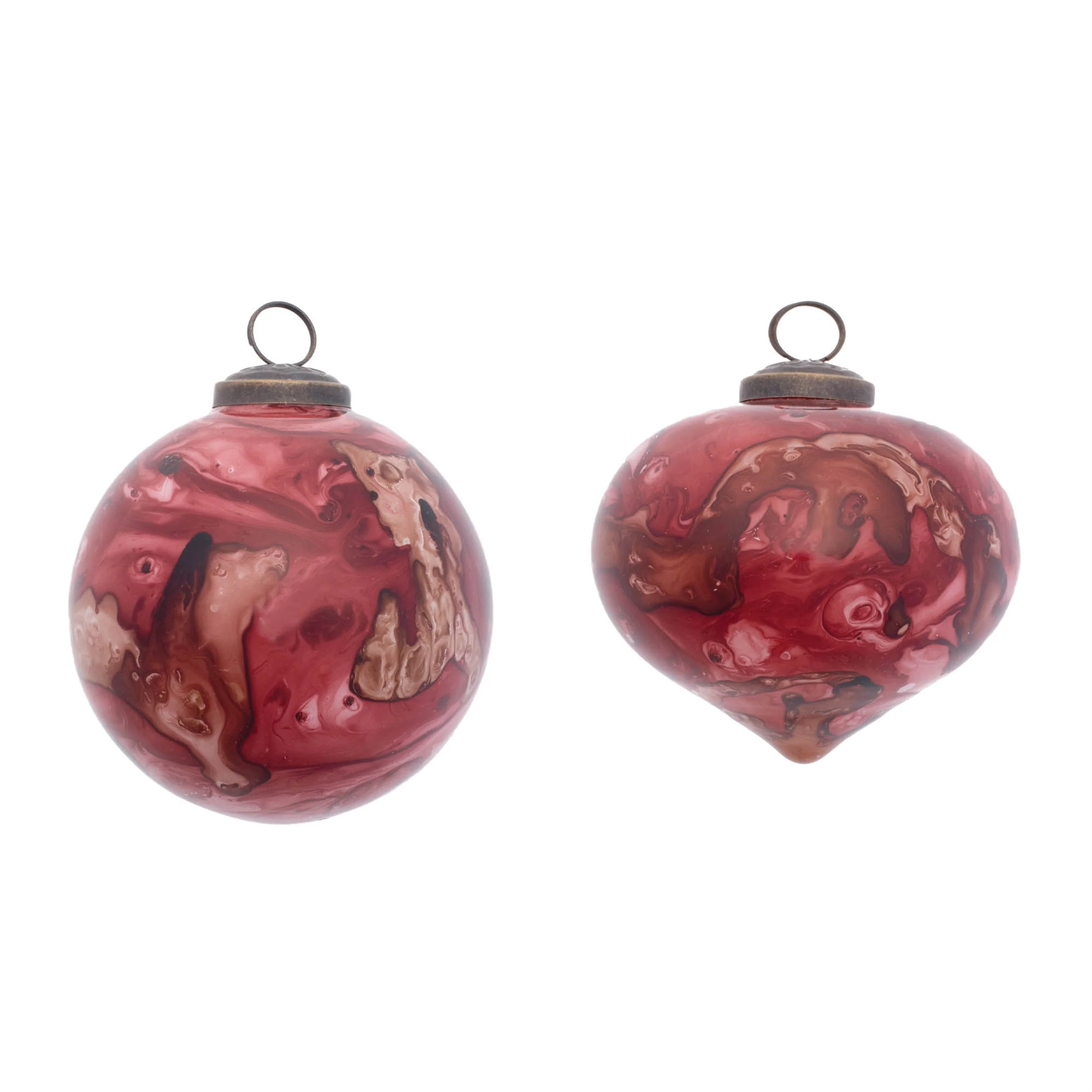 Marble Painted Glass Ornament (Set of 6)