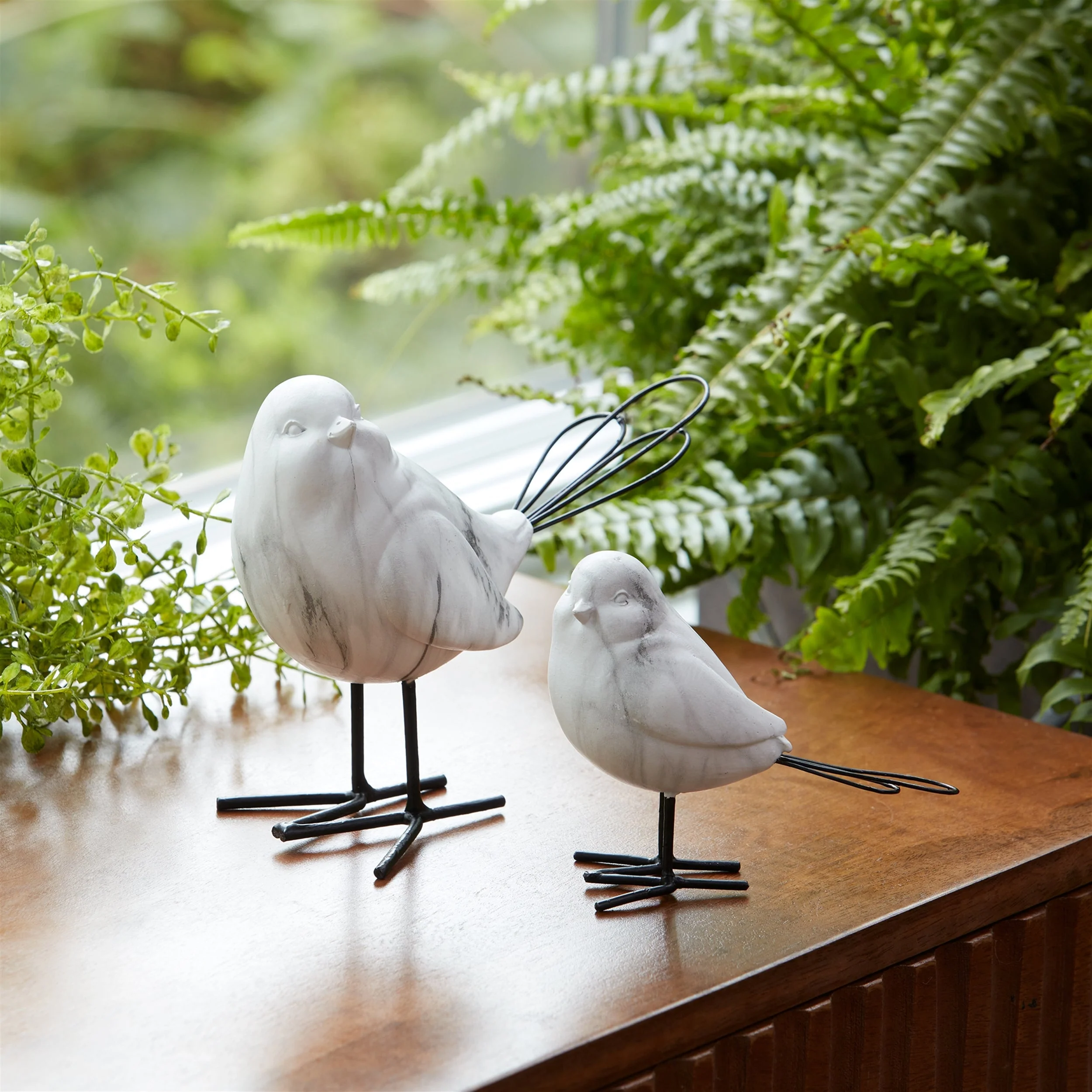 Marble Print Bird Figurine (Set of 2) - Image 4
