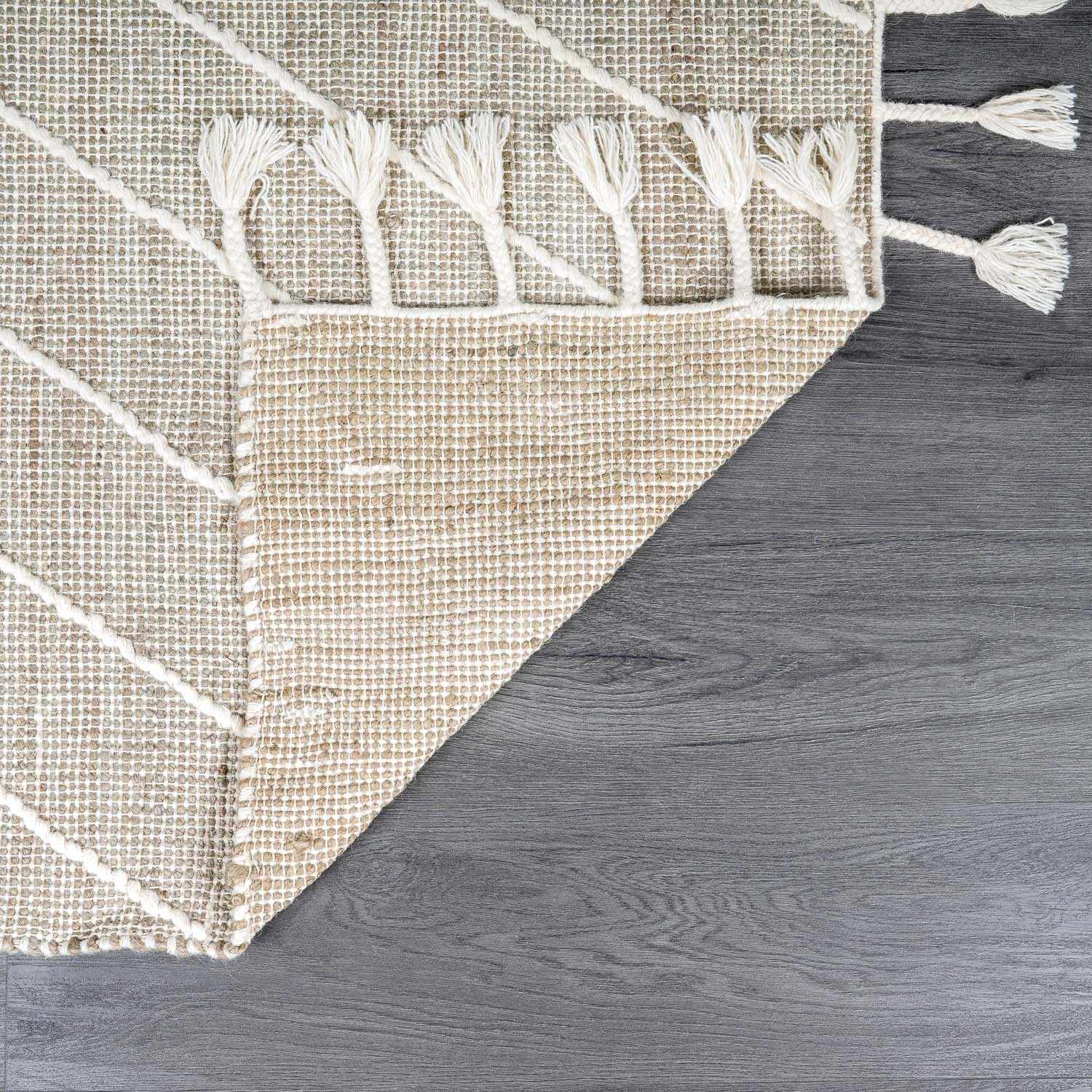 Marbletown Jute&Wool Blend Rug with Tassels - Clearance - Image 3