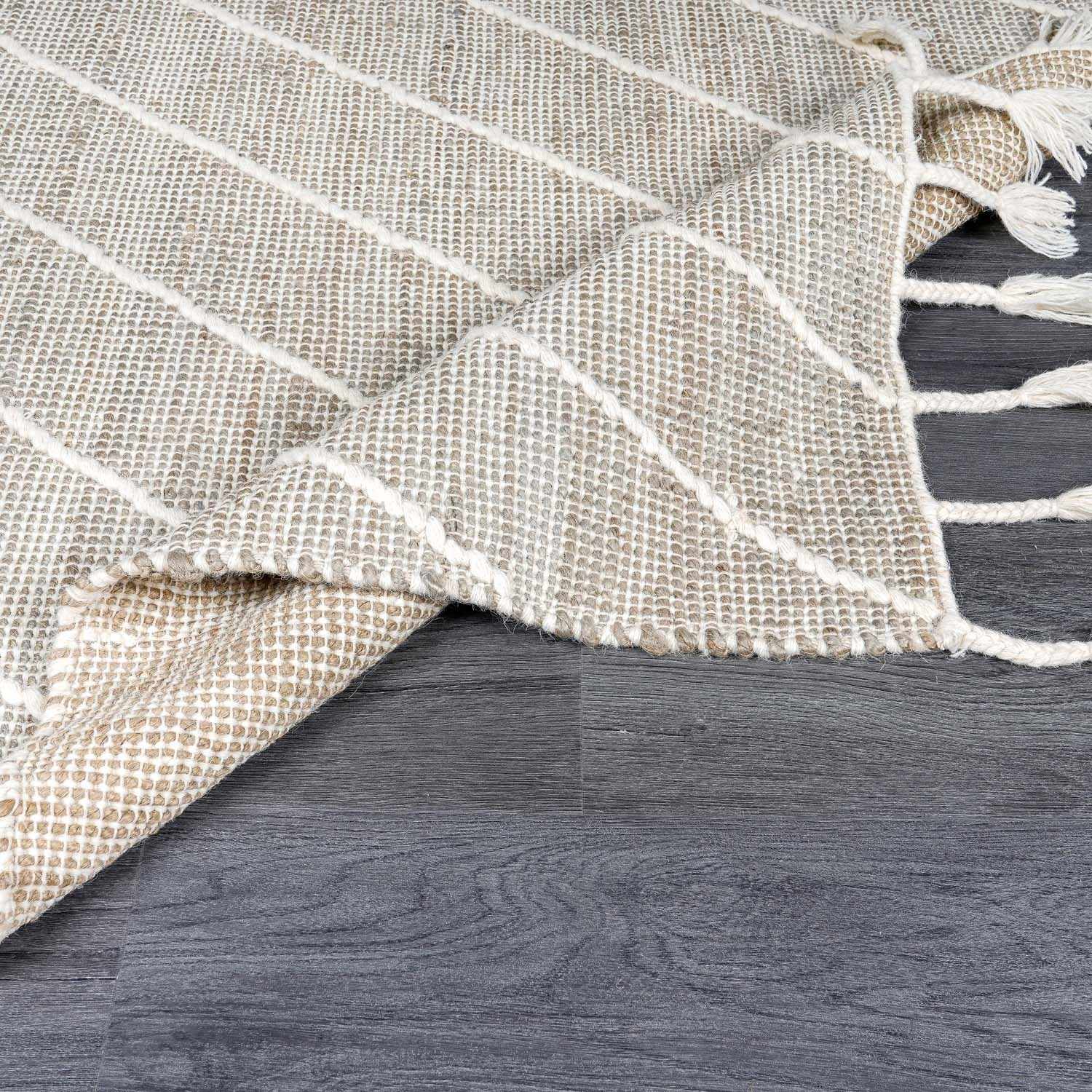 Marbletown Jute&Wool Blend Rug with Tassels - Clearance - Image 6