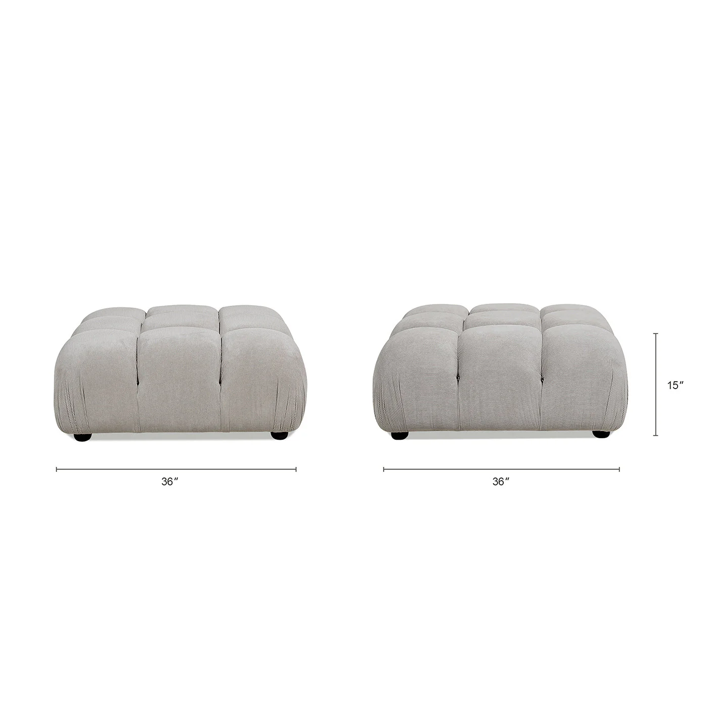 Marcel 36" Bubble Modular Modern Cocktail Ottoman - Image 10