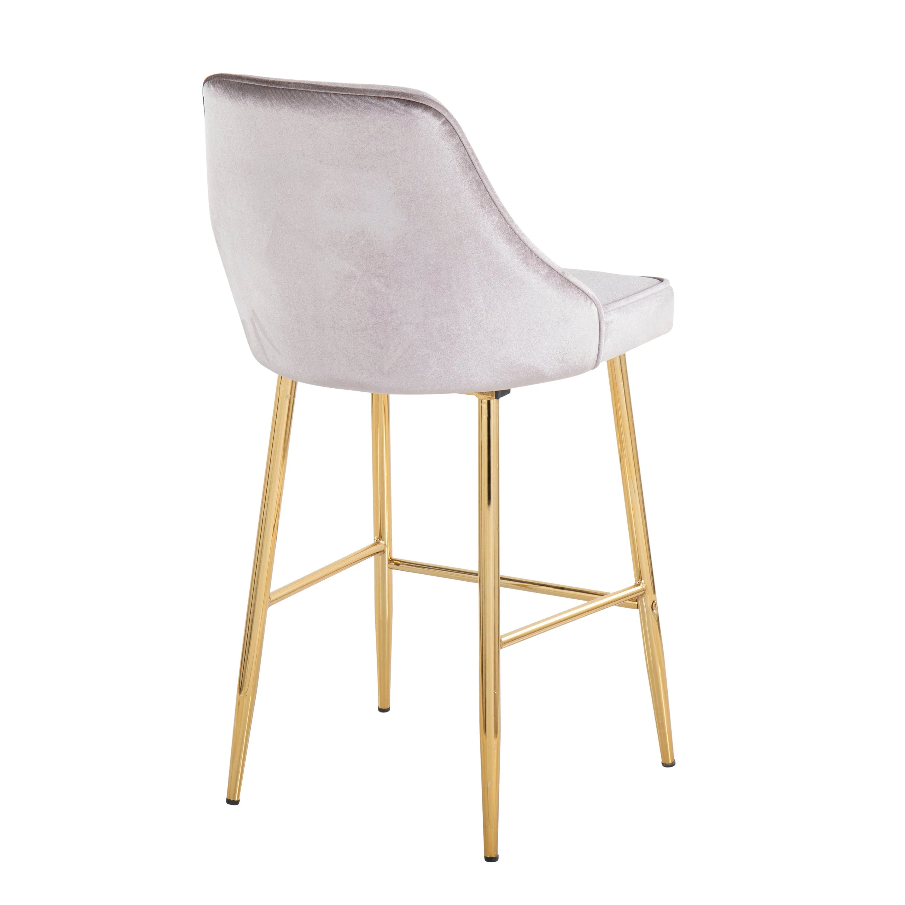 Marcel Contemporary/Glam Counter Stool in Gold Metal - Set of 2 - Image 4