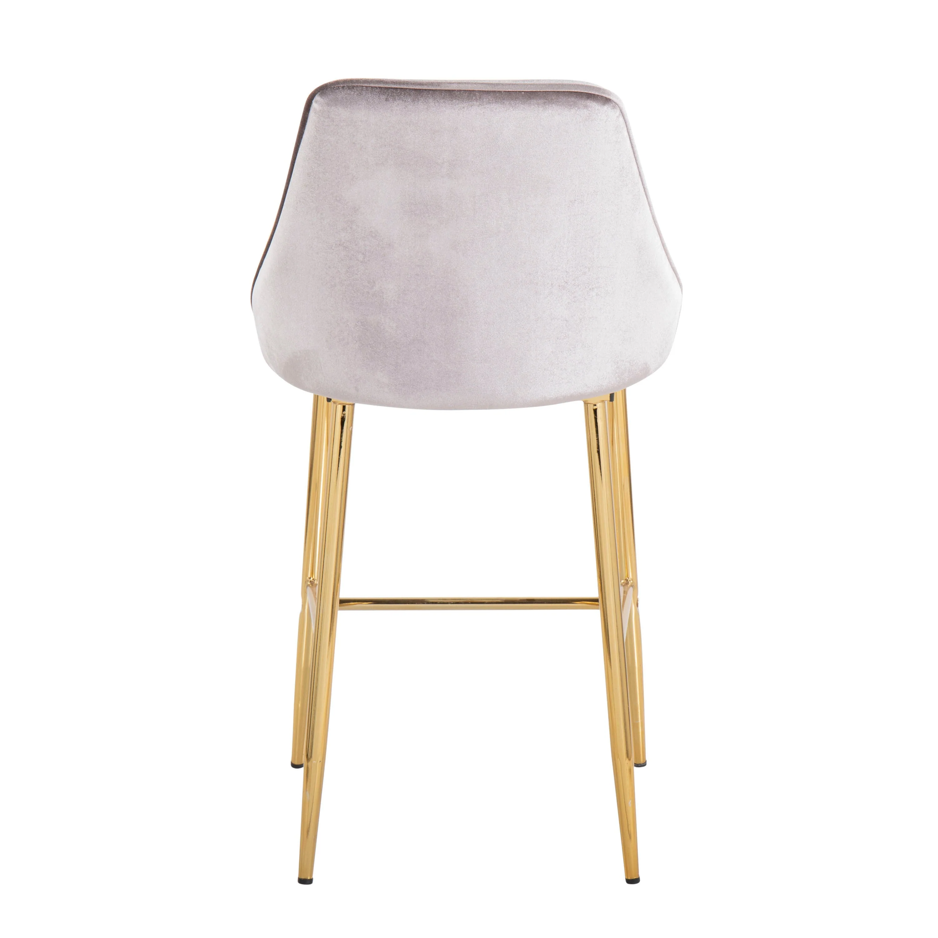 Marcel Contemporary/Glam Counter Stool in Gold Metal - Set of 2 - Image 5
