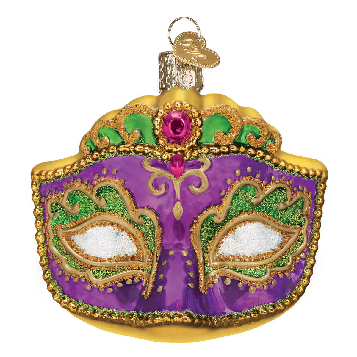 Mardi Gras Mask Ornament 3x3x2.5 by Old World Christmas - Image 3