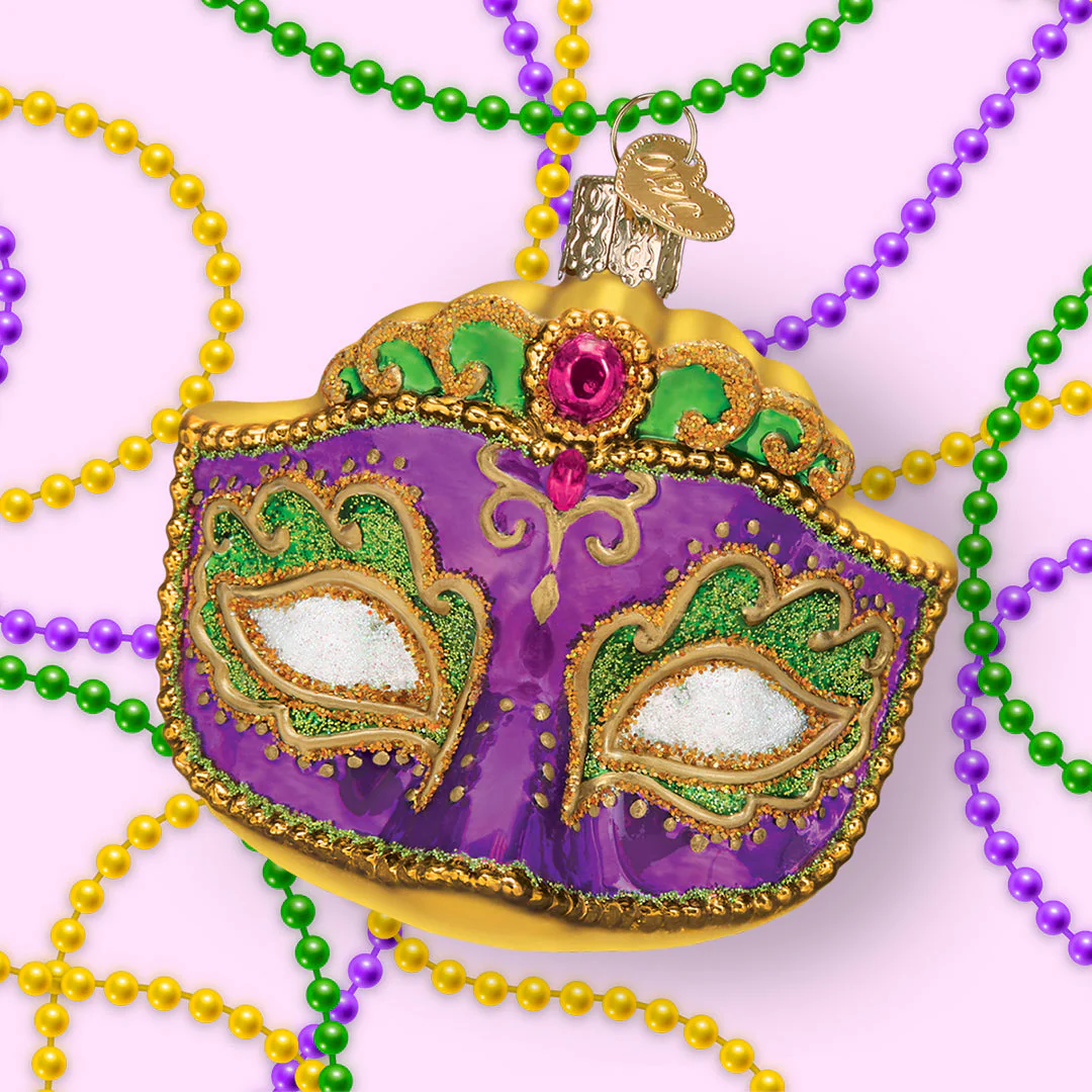 Mardi Gras Mask Ornament 3x3x2.5 by Old World Christmas - Image 6