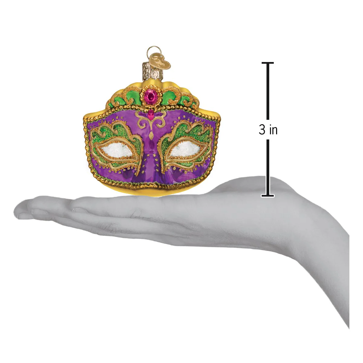 Mardi Gras Mask Ornament 3x3x2.5 by Old World Christmas - Image 7