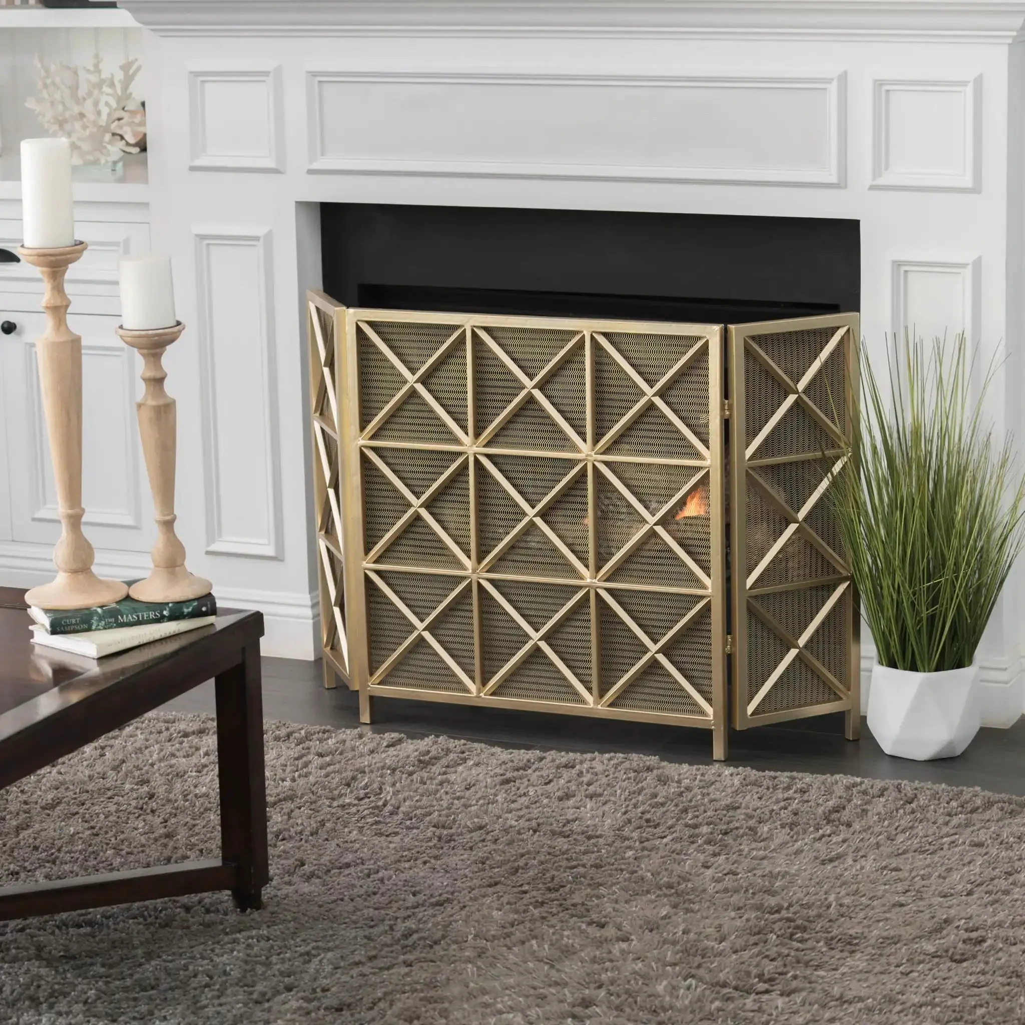 Margaret - 3 Panel Fireplace Screen Iron - Image 3
