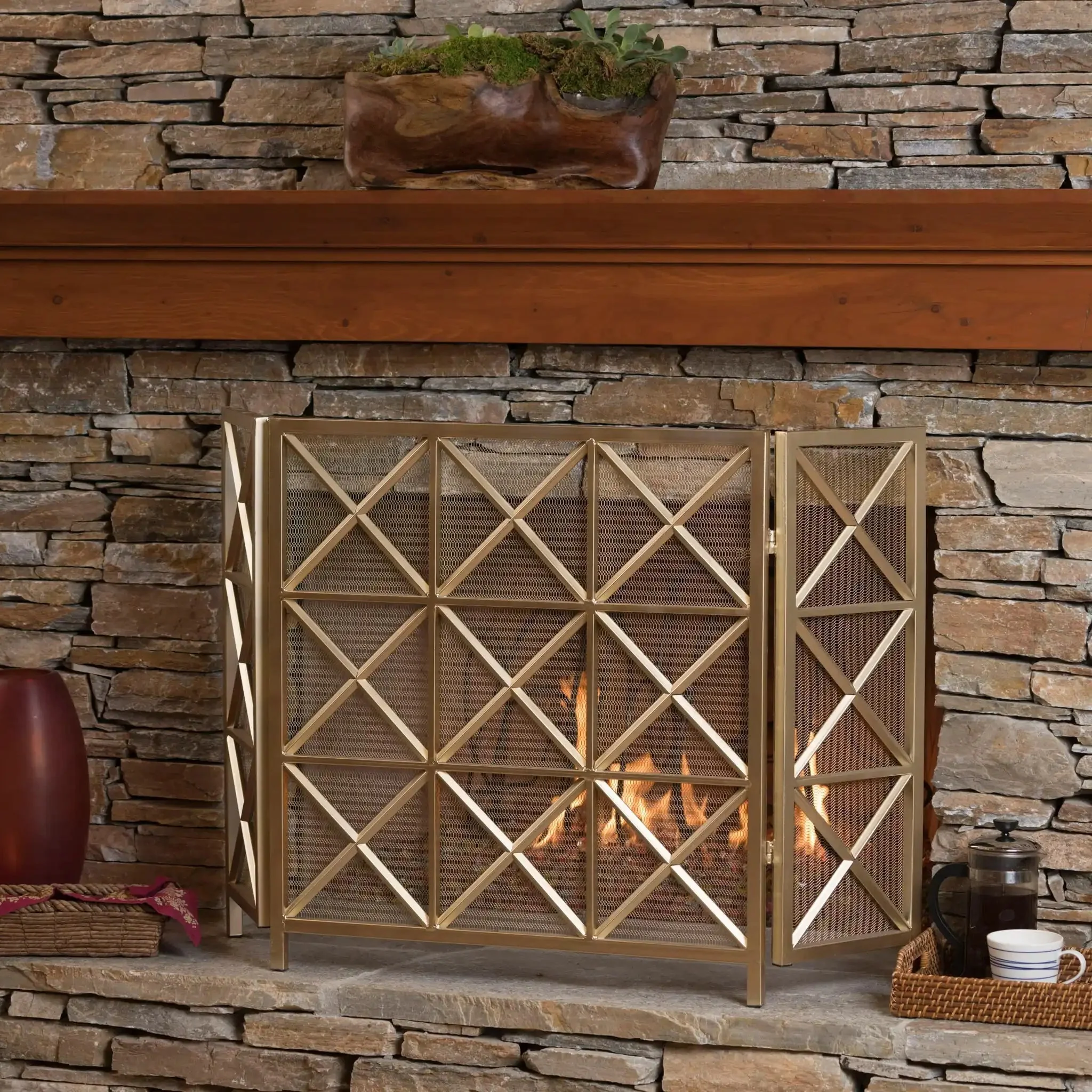 Margaret - 3 Panel Fireplace Screen Iron - Image 4