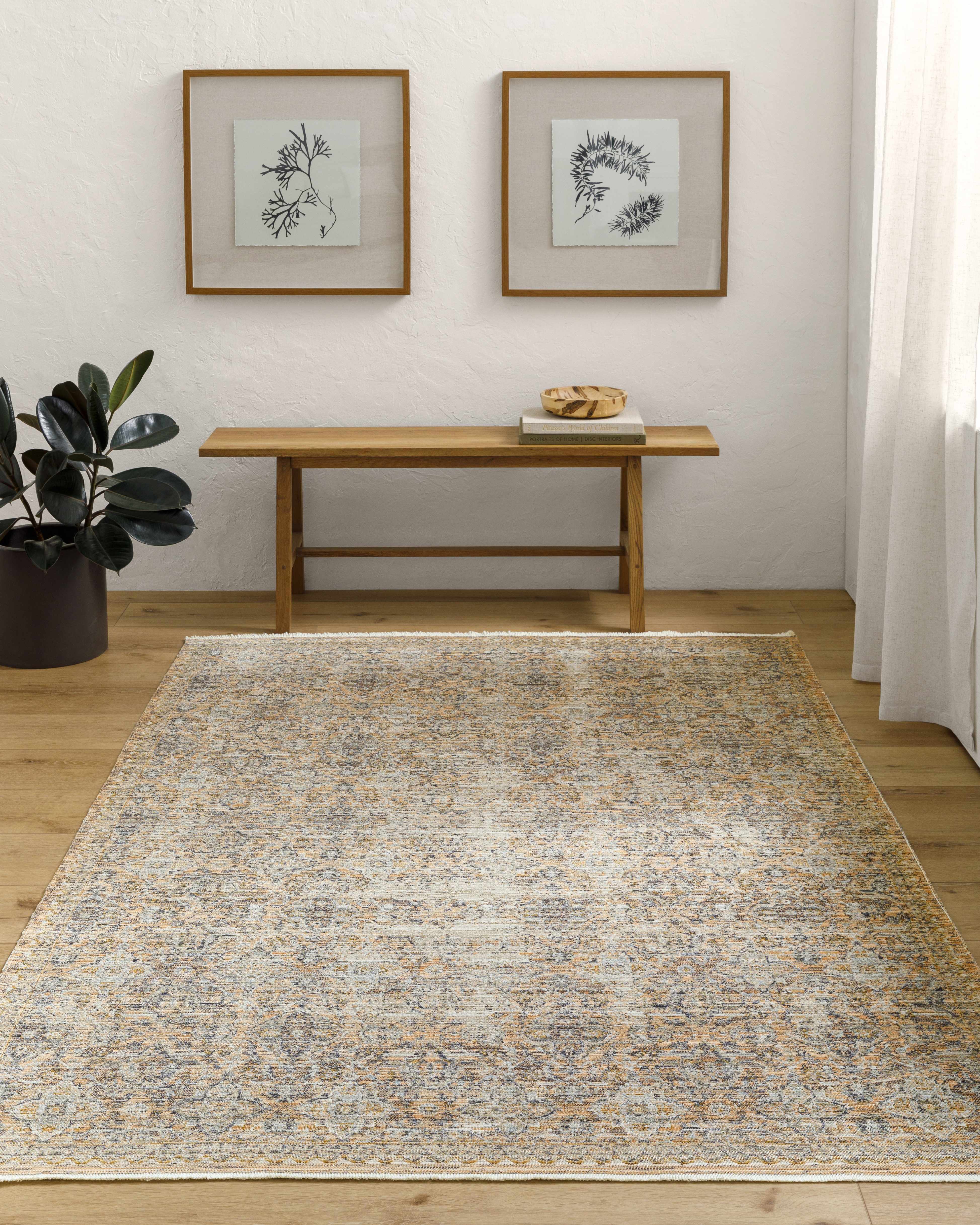 Margaret Beige & Blue Washable Rug - Becki Owens x Livabliss - Clearance - Image 2