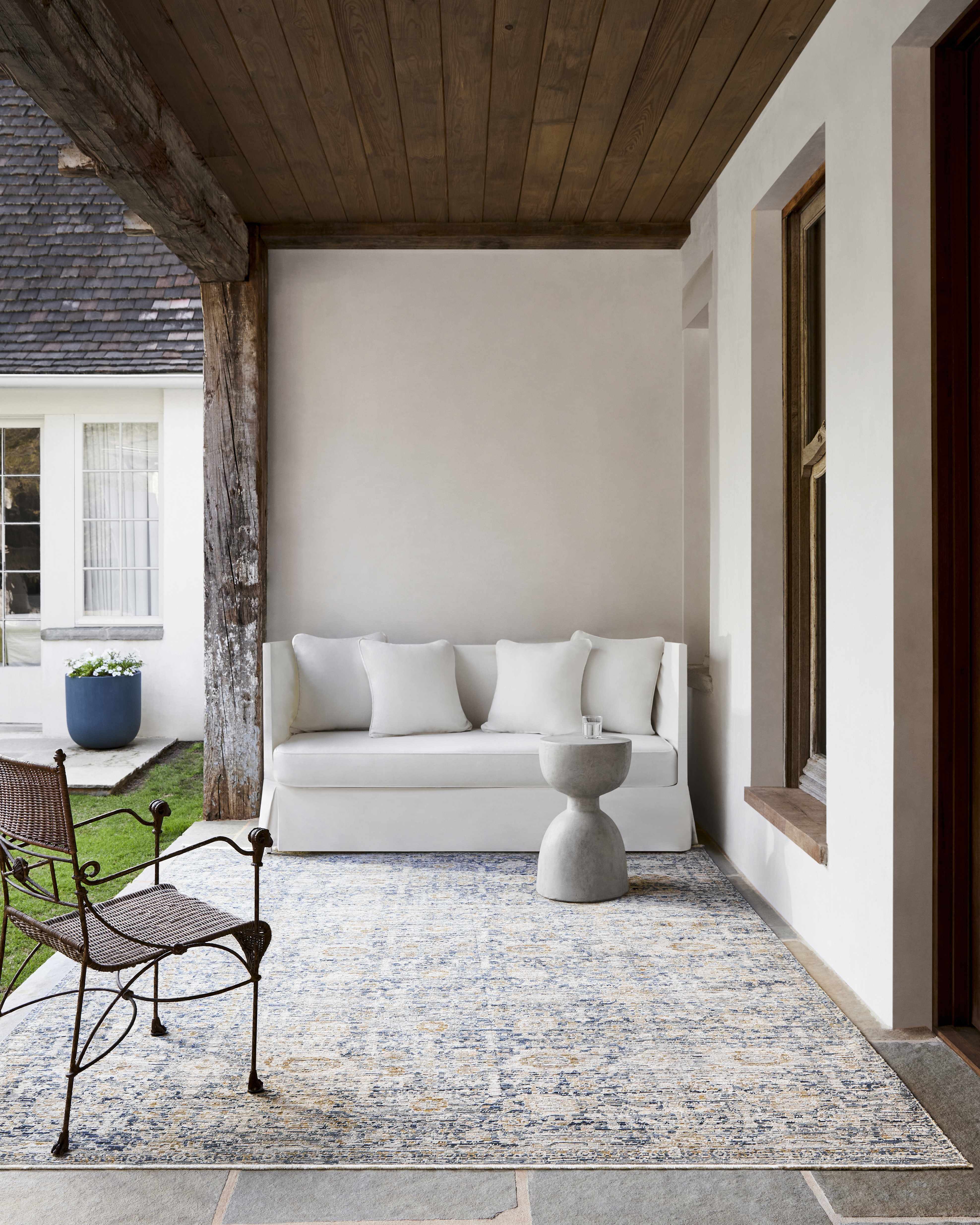 Margaret Damask Blue Washable Area Rug - Livabliss x Becki Owens - Image 2
