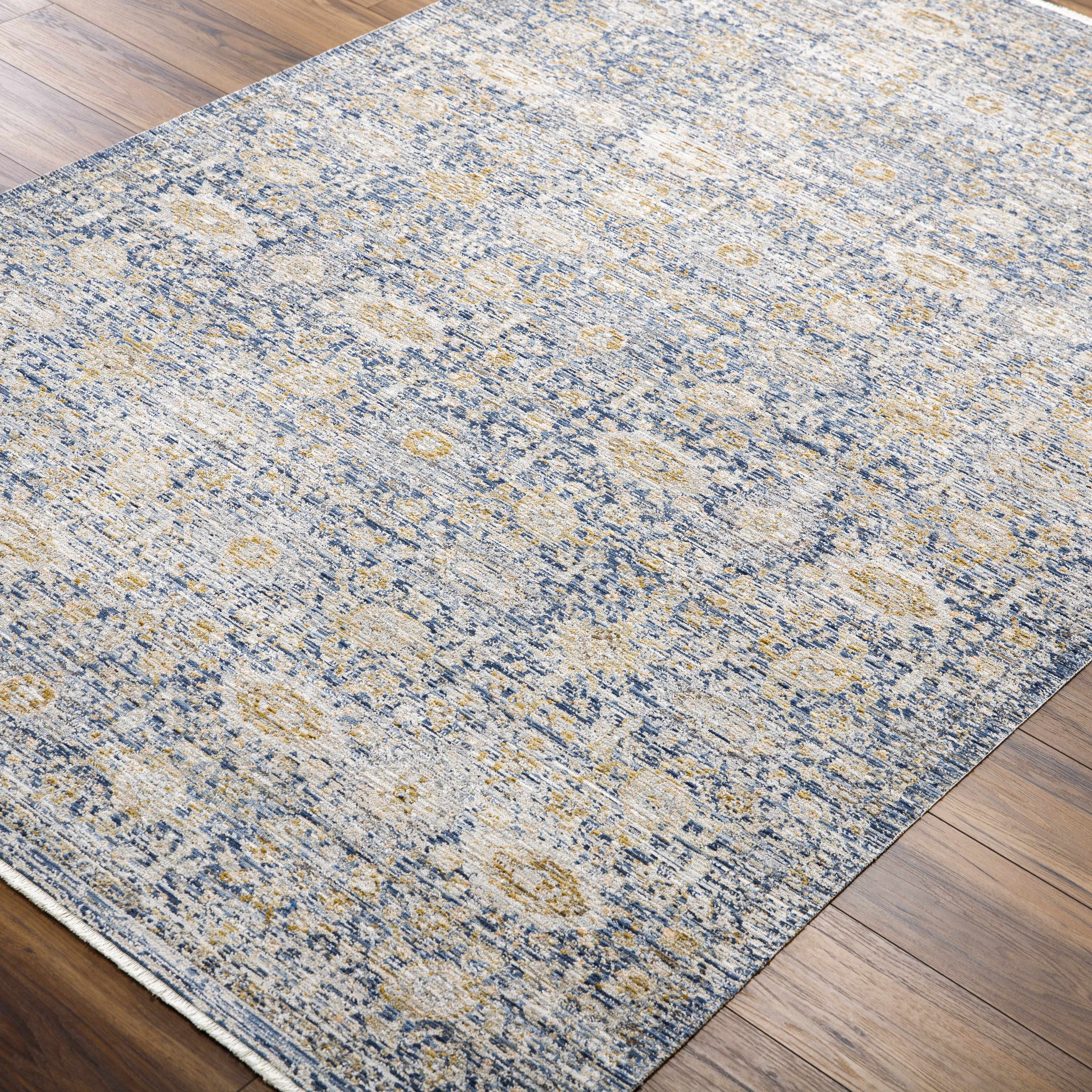 Margaret Damask Blue Washable Area Rug - Livabliss x Becki Owens - Image 5