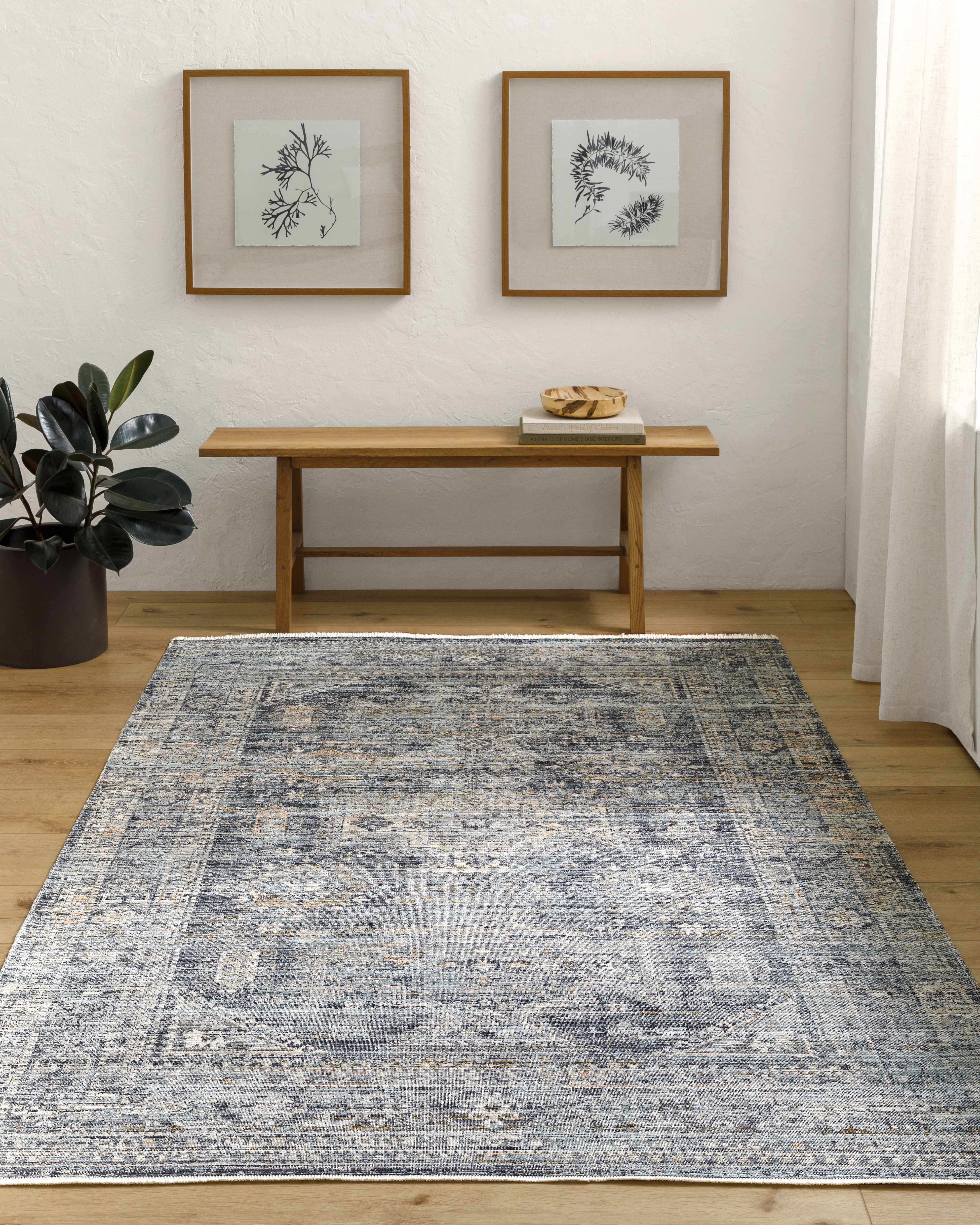 Margaret Medallion Navy Washable Area Rug - Livabliss x Becki Owens - Image 2