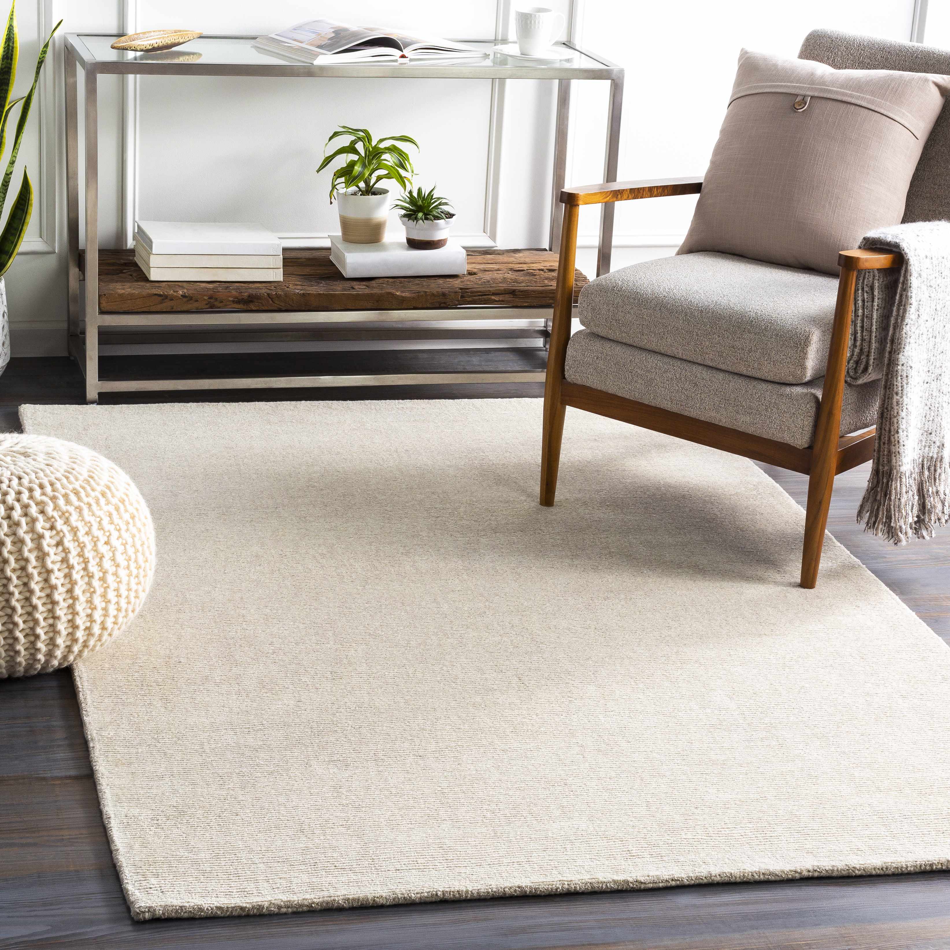 Mariba Ivory Wool Area Rug - Image 2