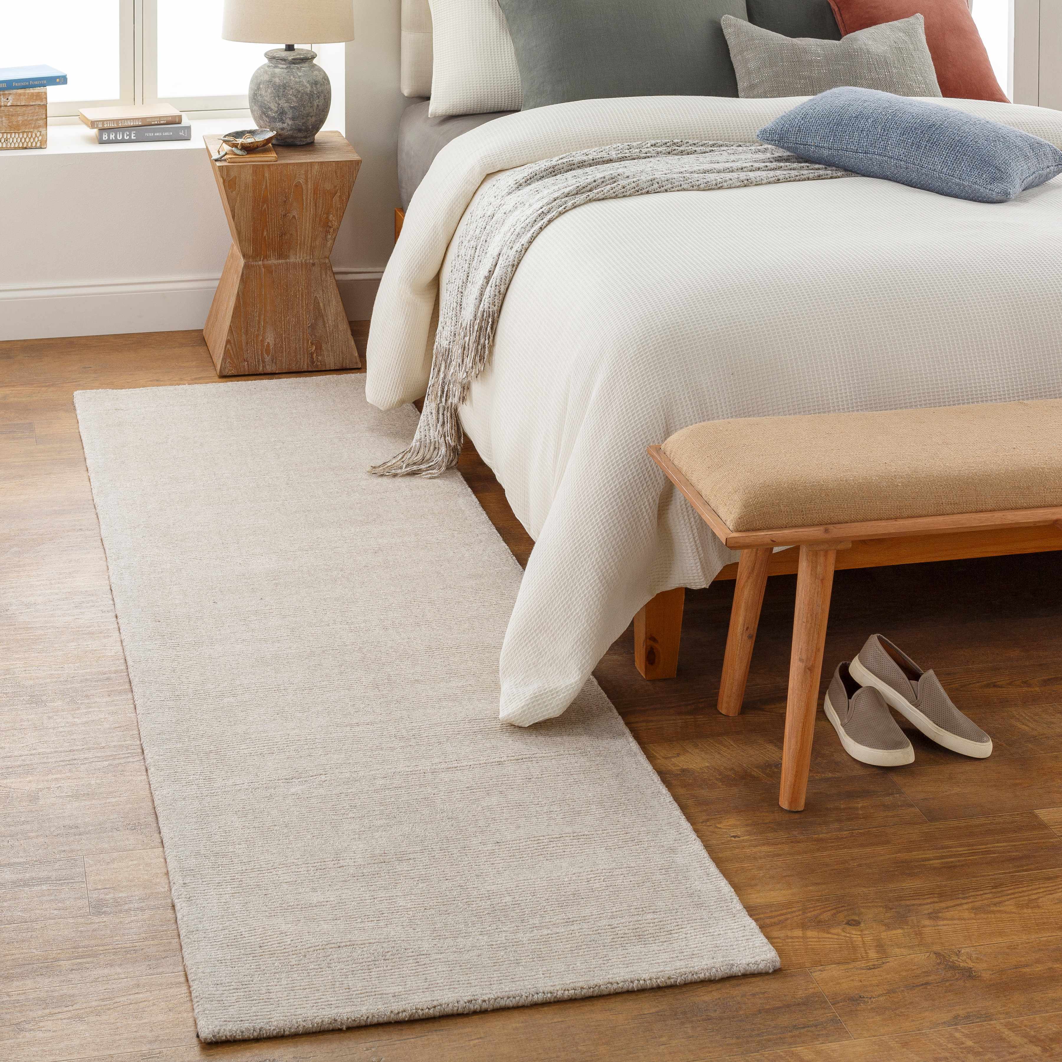 Mariba Ivory Wool Area Rug - Image 6