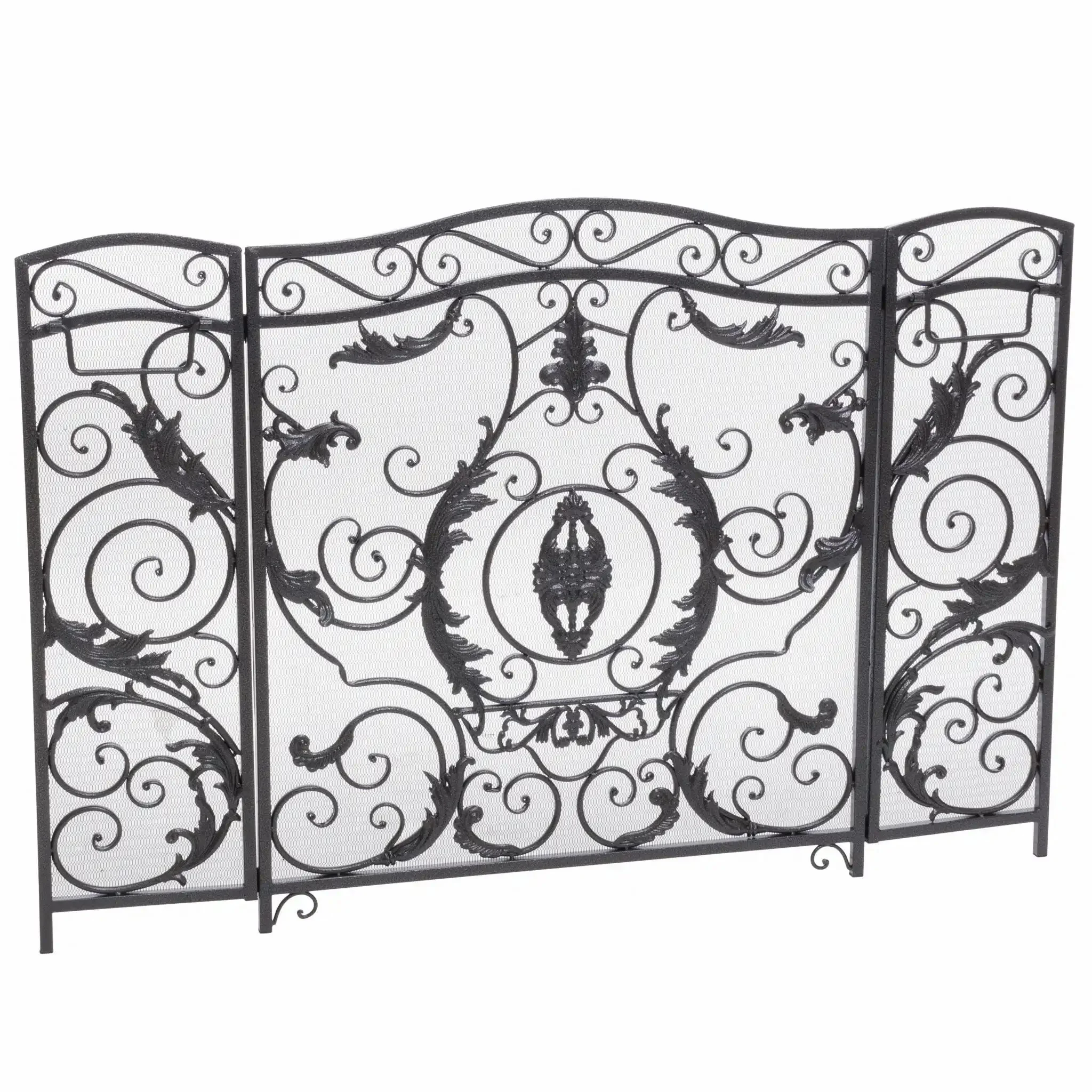 Mariella - Traditional Floral Iron Fireplace Screen With Ornate Design - Image 2