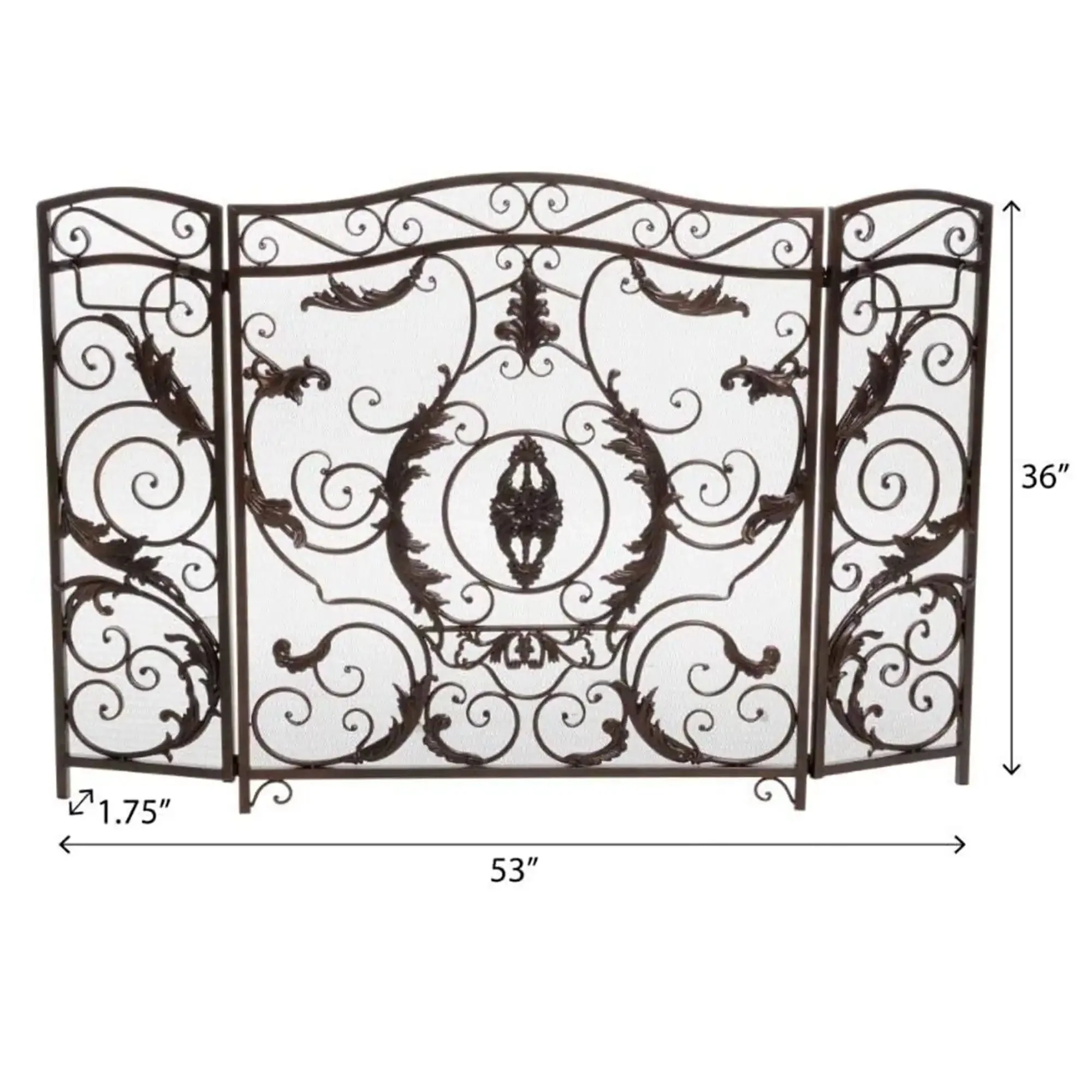 Mariella - Traditional Floral Iron Fireplace Screen With Ornate Design - Image 6