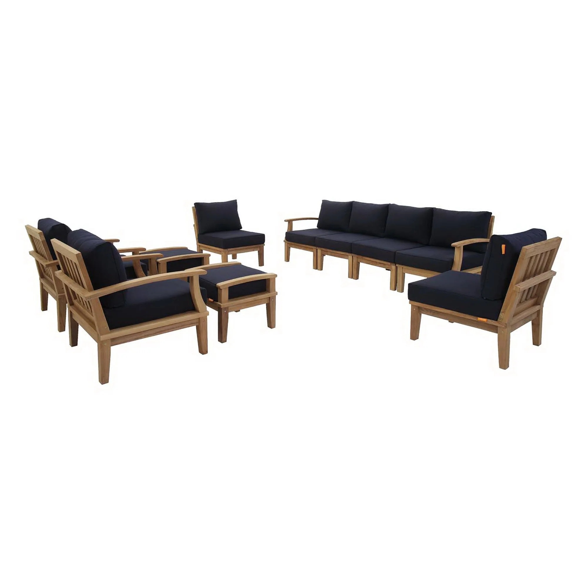 Marina 10 Piece Outdoor Patio Teak Set by Modway - Image 20