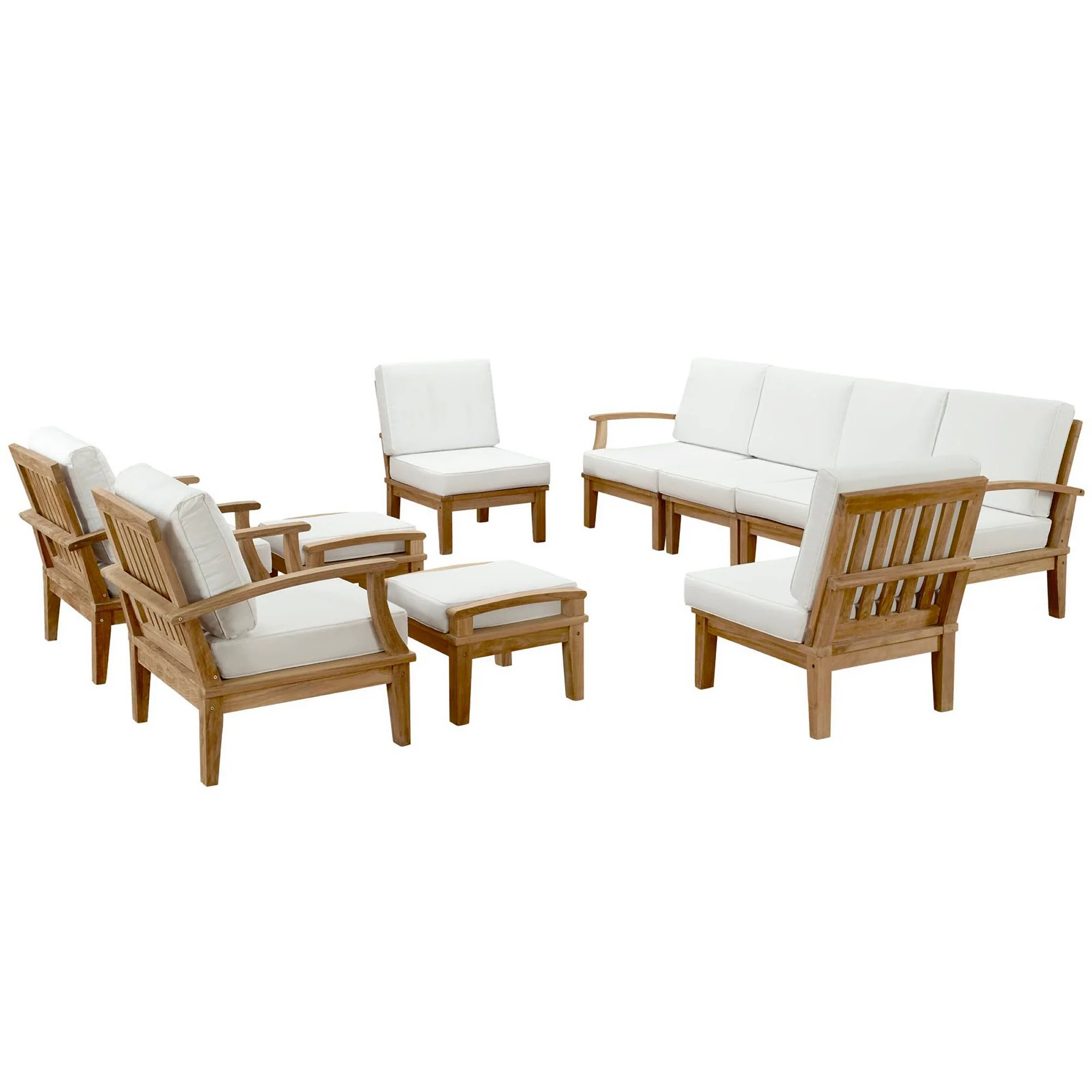 Marina 10 Piece Outdoor Patio Teak Set by Modway - Image 21