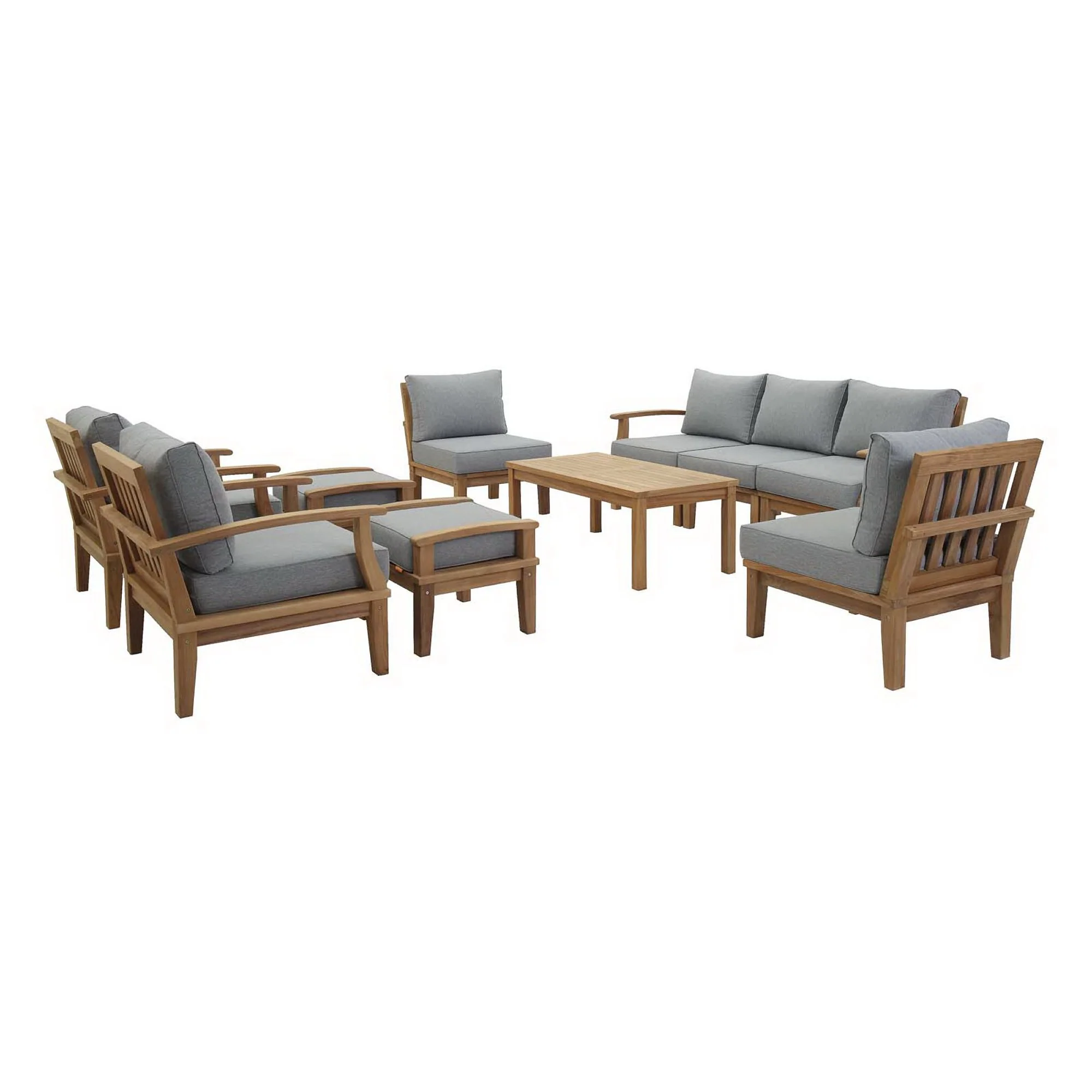 Marina 10 Piece Outdoor Patio Teak Set by Modway - Image 21