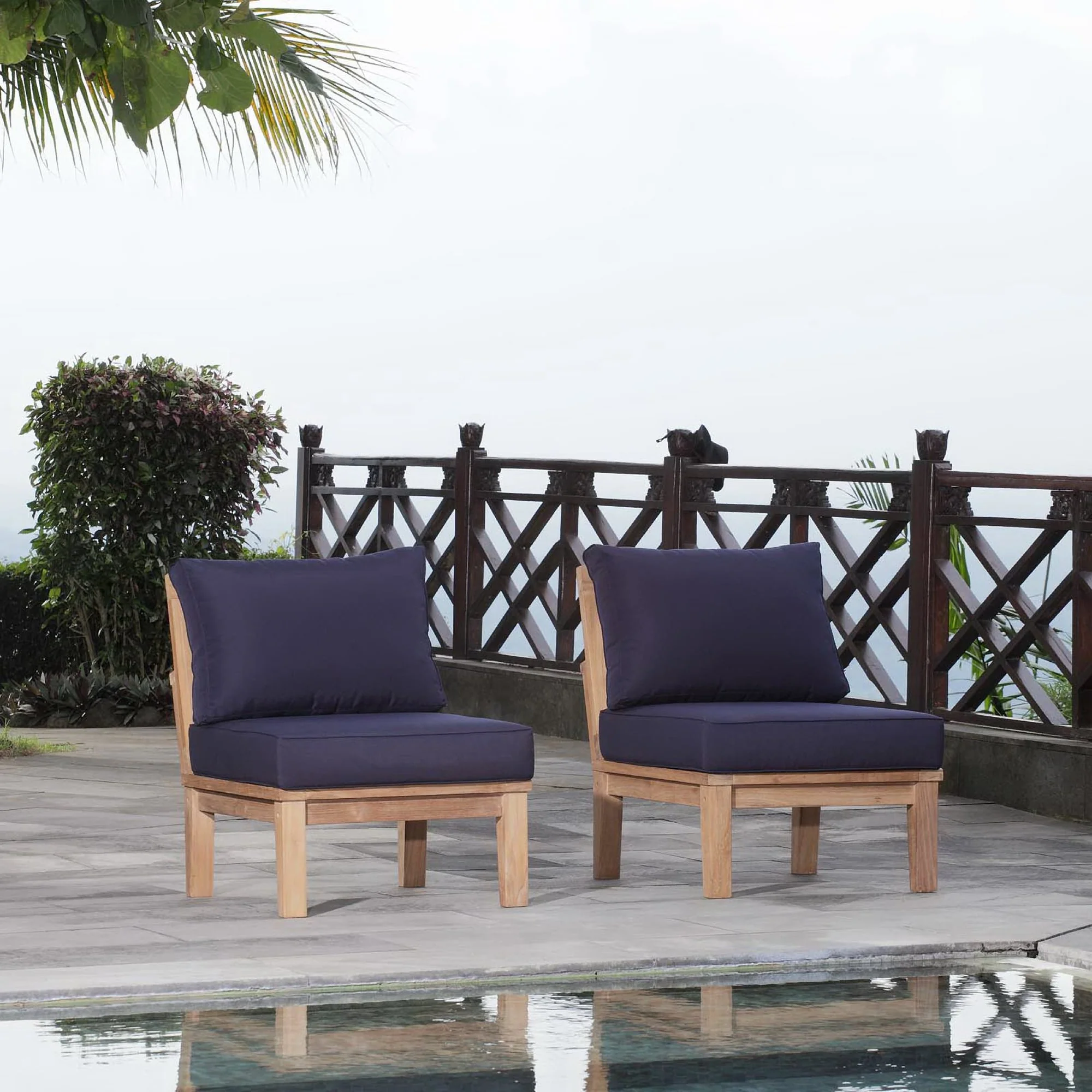 Marina 2 Piece Outdoor Patio Teak Set by Modway - Image 7