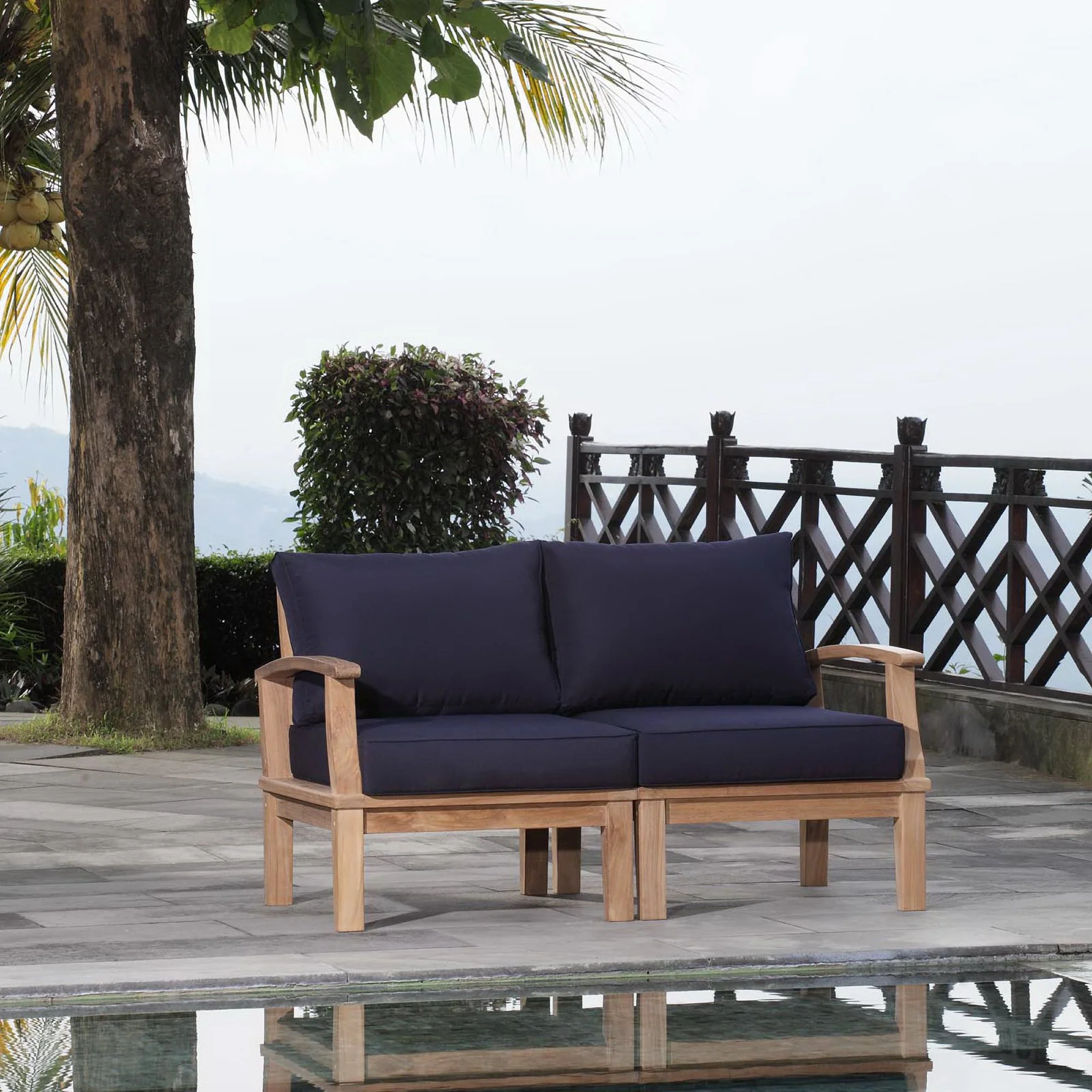 Marina 2 Piece Outdoor Patio Teak Set by Modway - Image 6