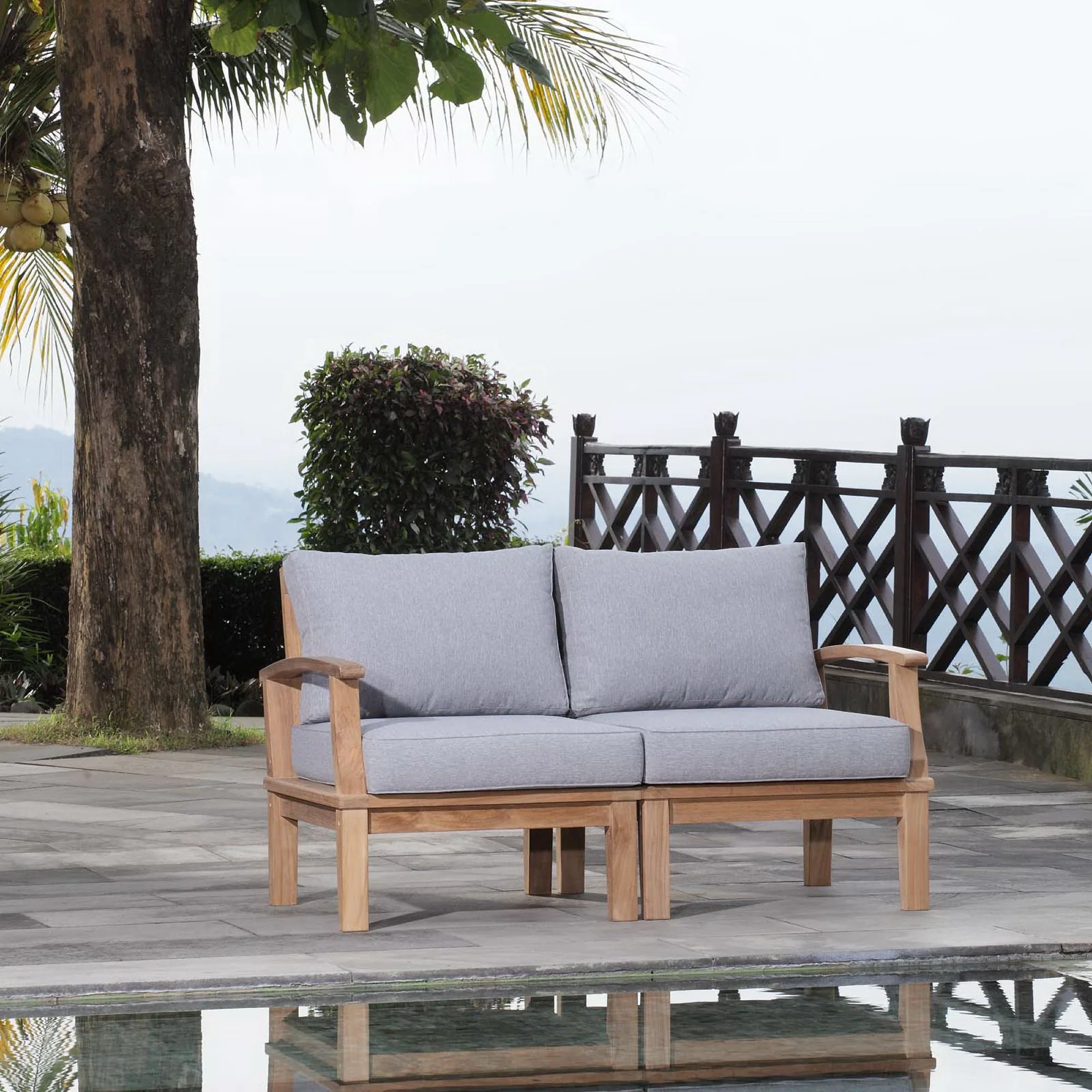 Marina 2 Piece Outdoor Patio Teak Set by Modway - Image 8