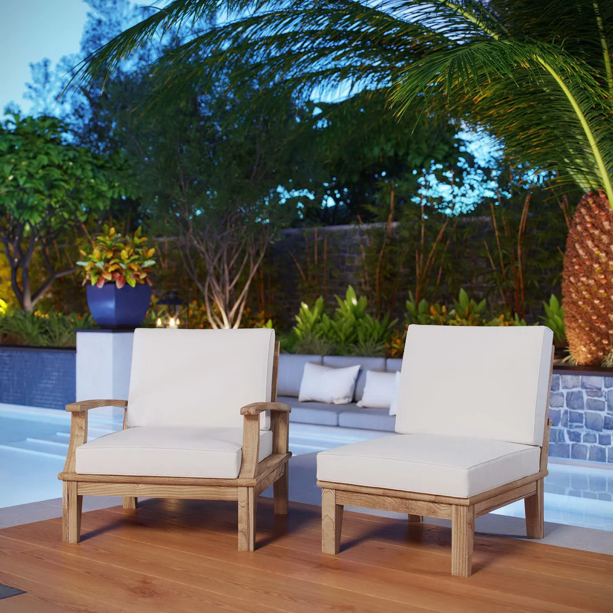 Marina 2 Piece Outdoor Patio Teak Set by Modway - Image 5