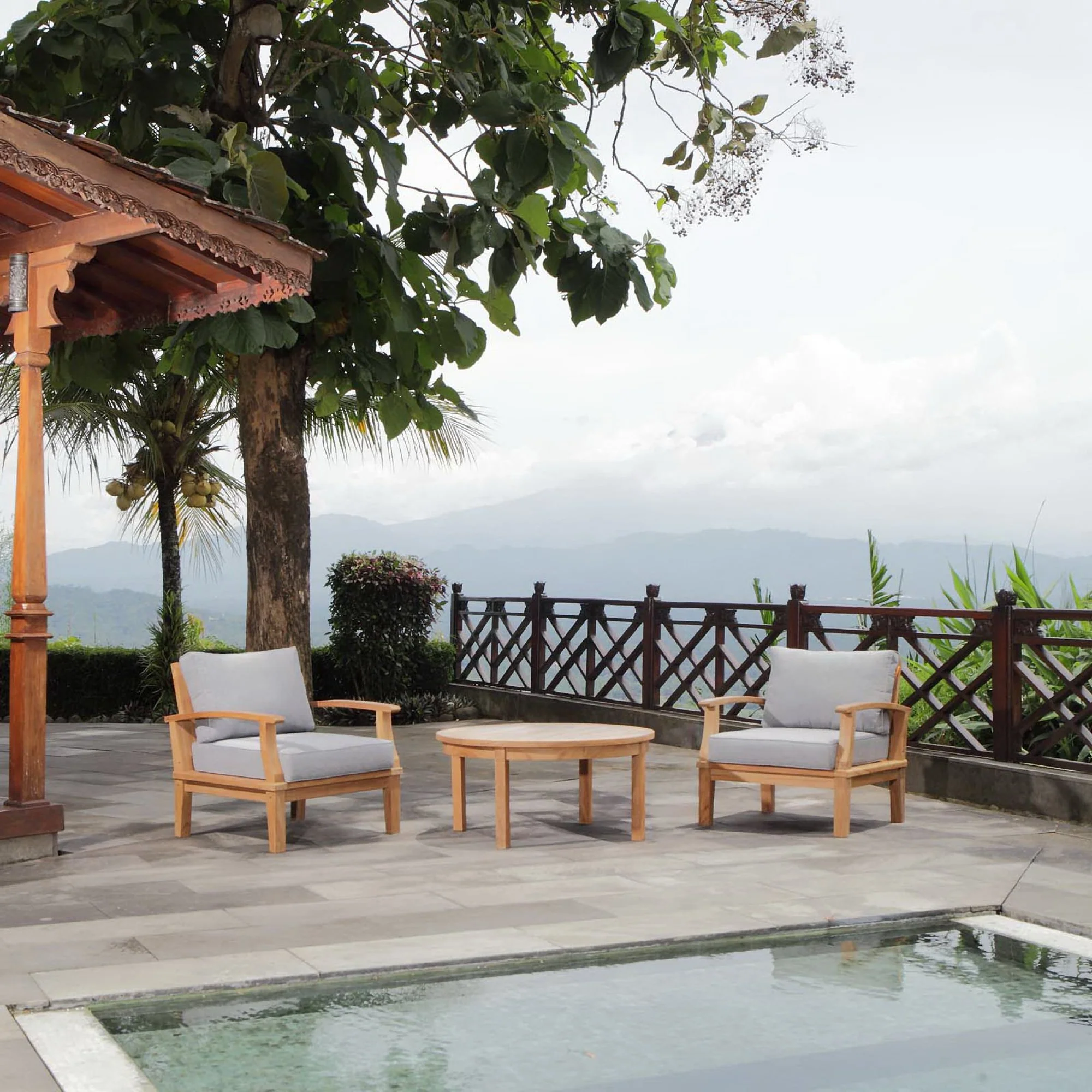 Marina 3 Piece Outdoor Patio Teak Set by Modway - Image 7