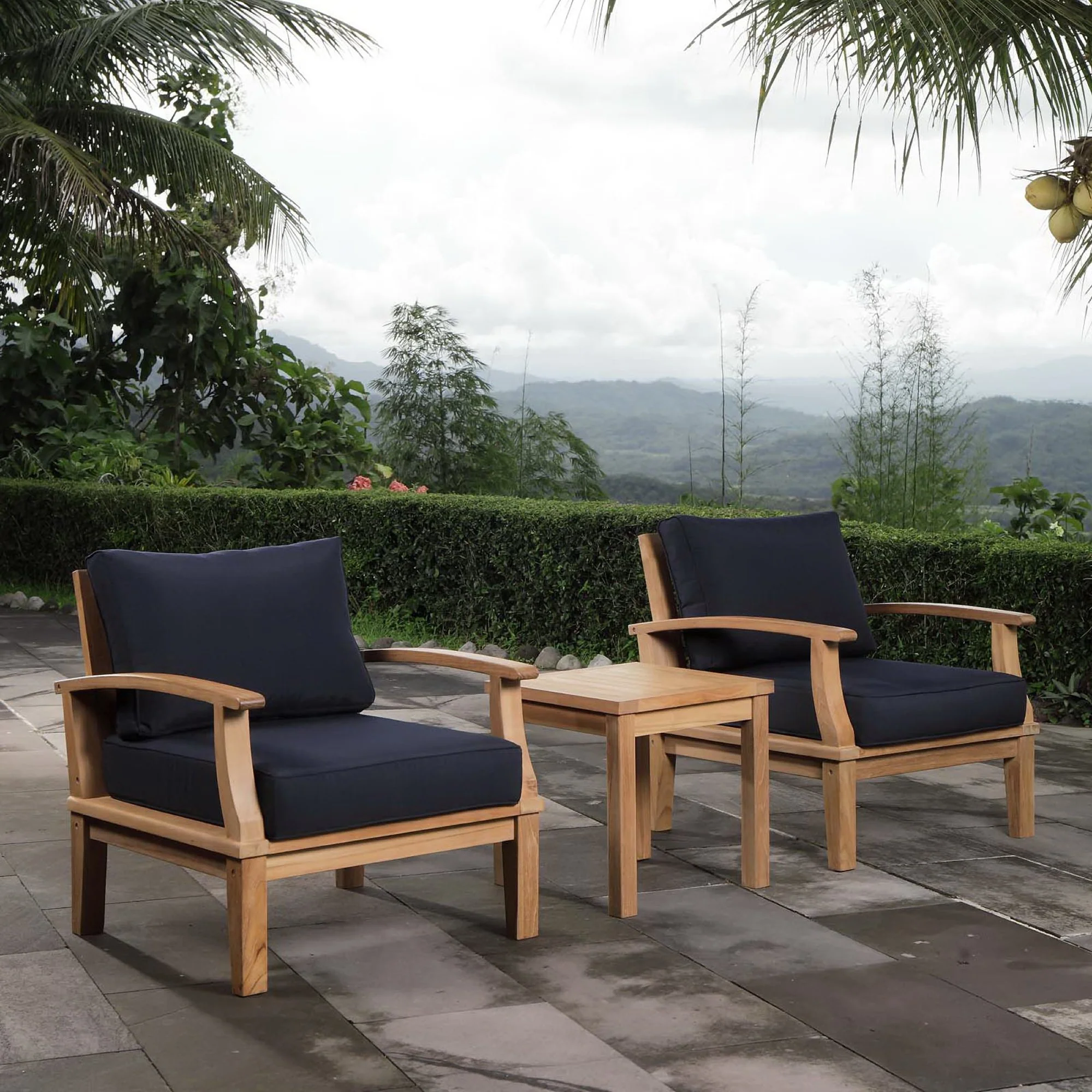 Marina 3-Piece Outdoor Patio Teak Set by Modway - Image 8