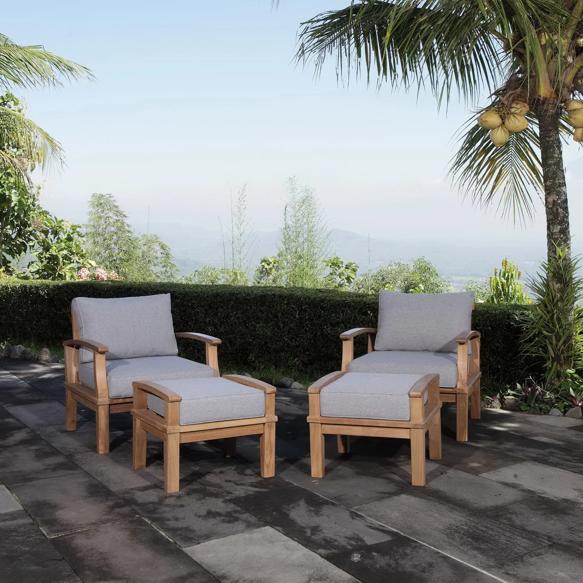 Marina 4 Piece Outdoor Patio Teak Set by Modway - Image 6