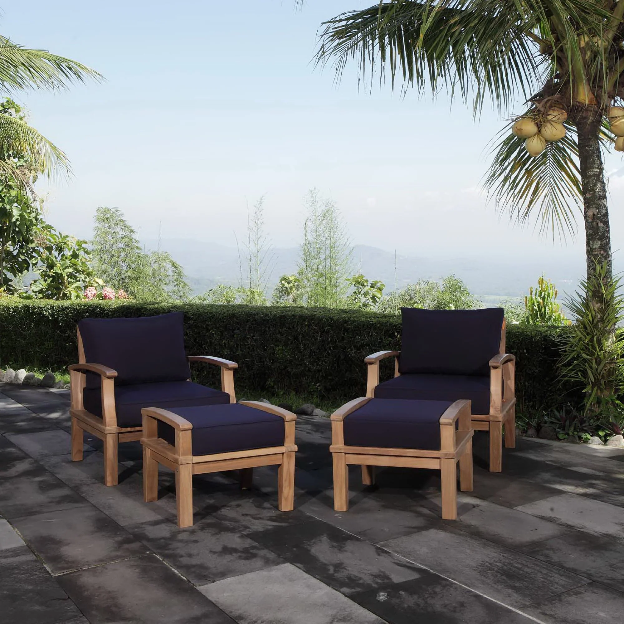Marina 4 Piece Outdoor Patio Teak Set by Modway - Image 7